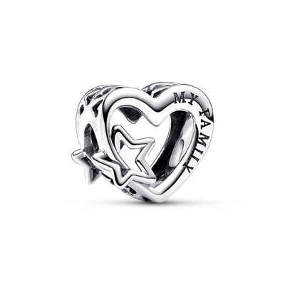 Pandora Bead Sterlingsilber Moments Slide-Charm Familie Herz Sterne von PANDORA