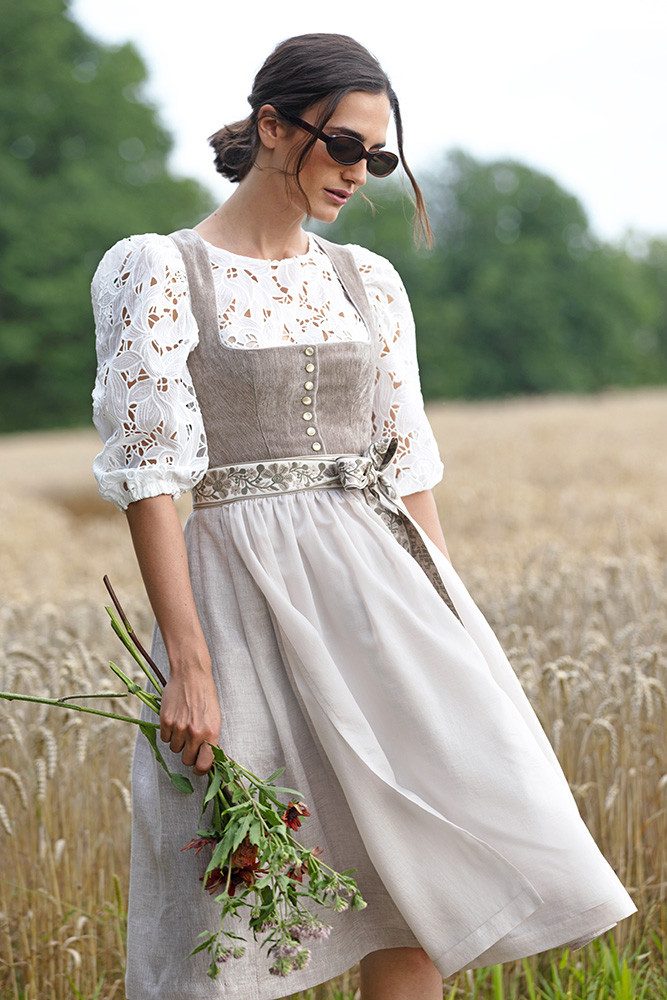 MarJo Dirndl Dirndl Leopoldsdorf 70cm Länge taupe – Bild 3 von 3