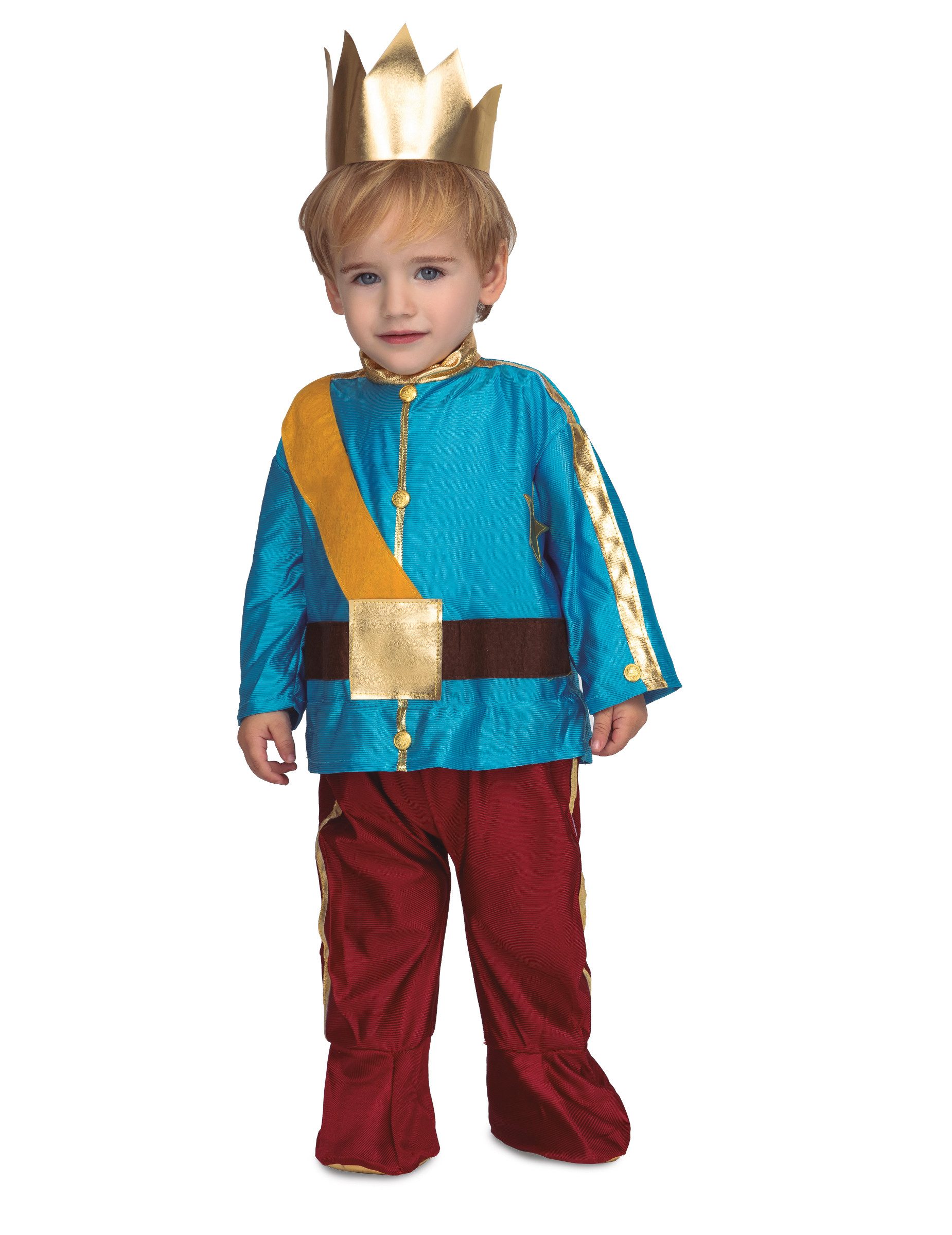 Kostüm Prinzen-Kostüm für Jungen Kleinkinderkostüm Fasching rot-blau-gold