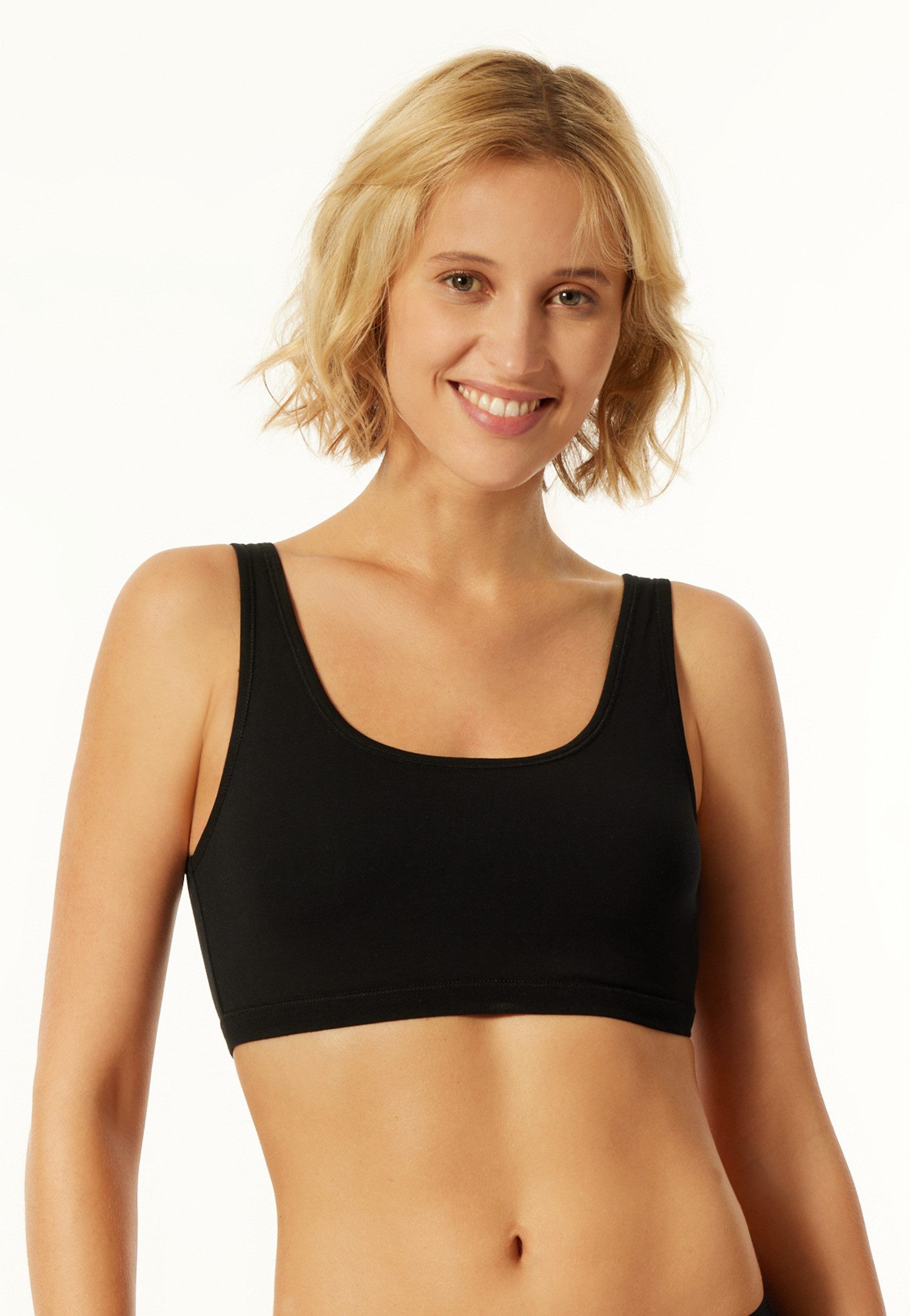 uncover by SCHIESSER Bustier Uncover Cotton (2er Pack) breite Träger, Cotton-Mix, elastisch, soft – Bild 2 von 4