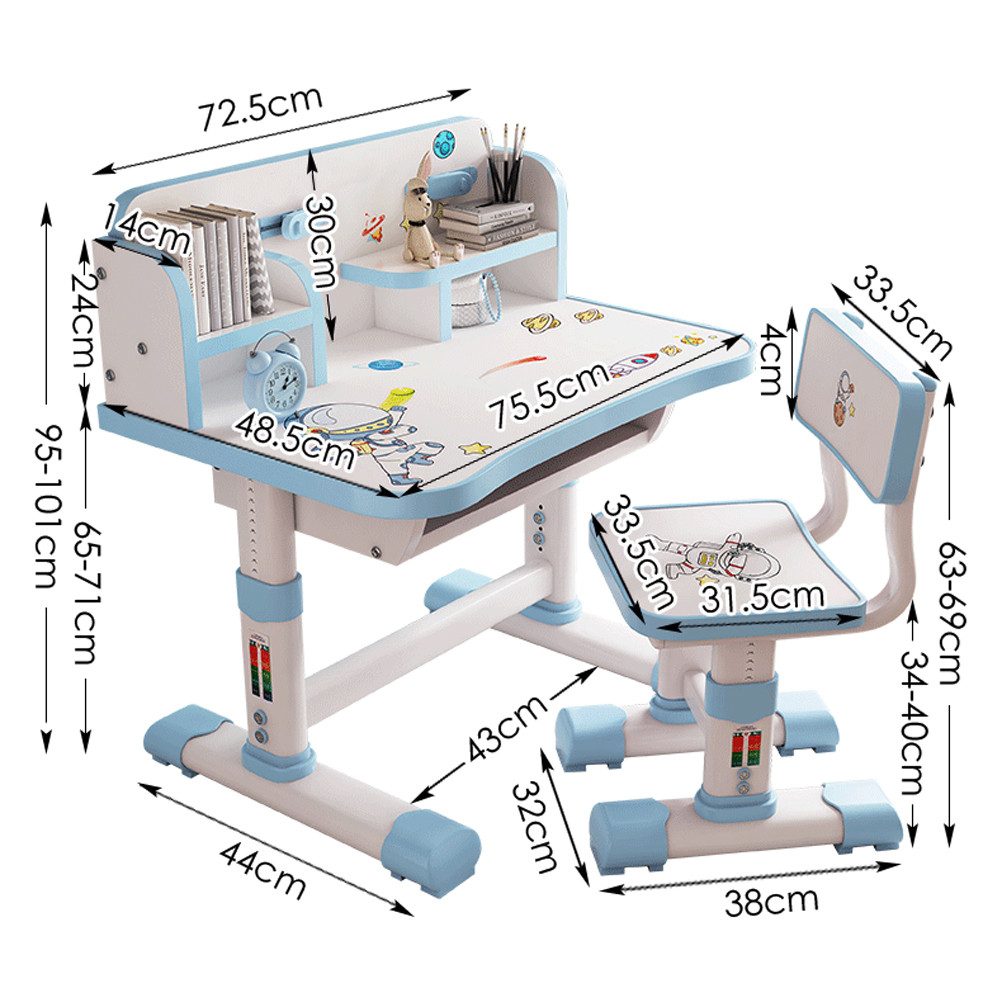 NUODWELL Kinderschreibtisch Schreibtisch und Stuhl-Set für Kinder, mit Schu günstig online kaufen