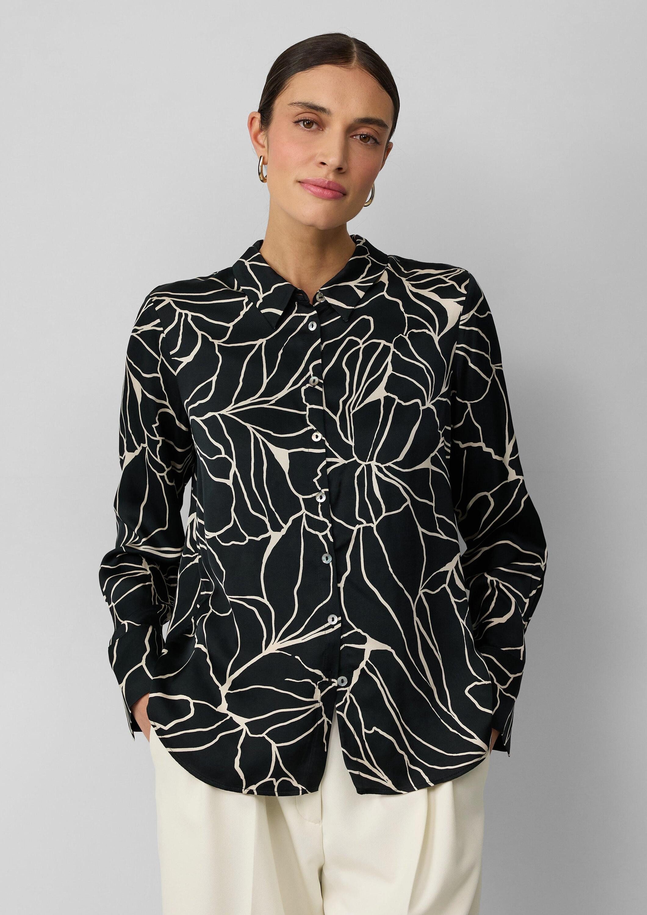 s.Oliver Langarmbluse Bluse Hemdbluse aus Satin günstig online kaufen