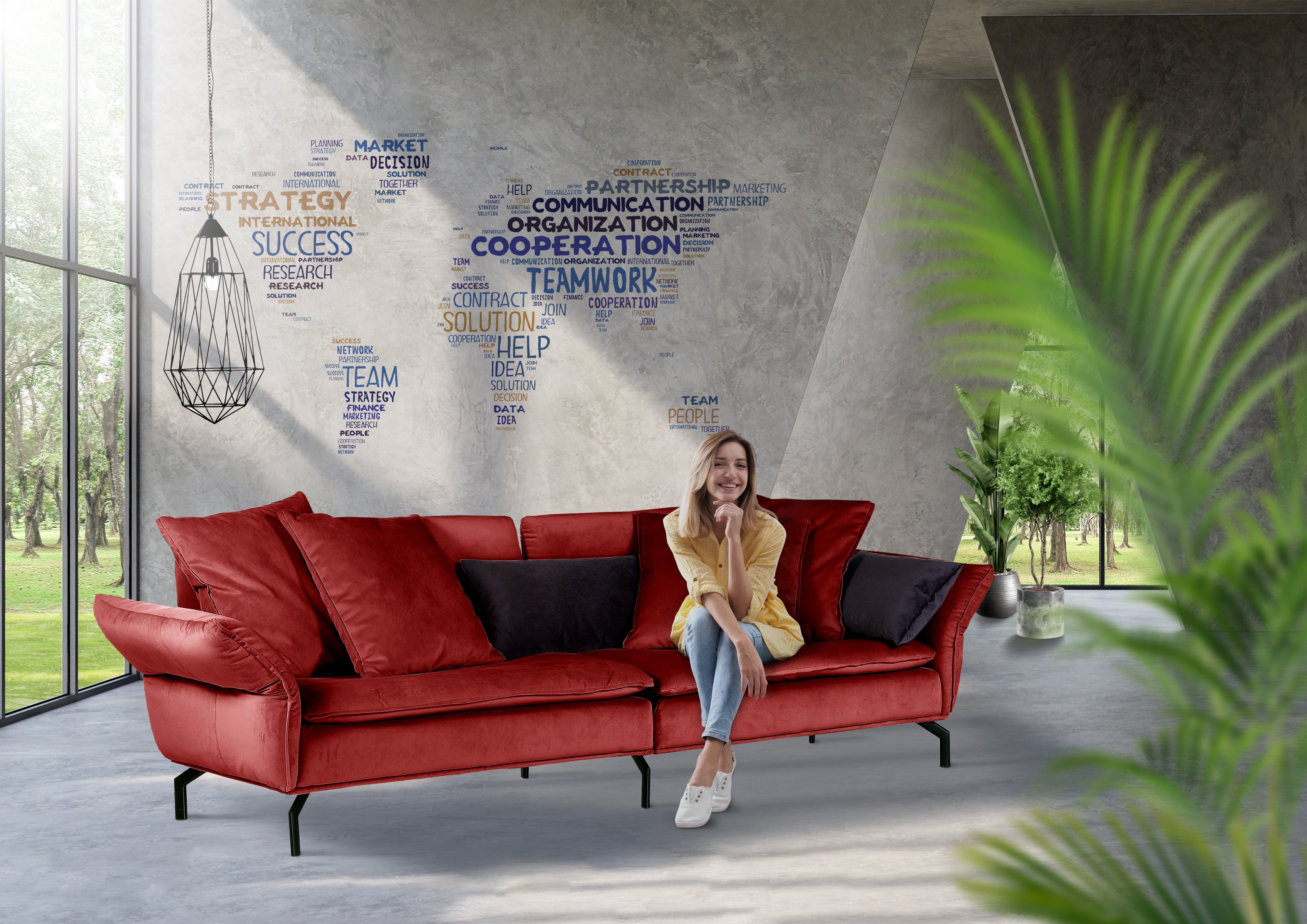 Gutmann Factory Big-Sofa, auf Sitzpolsterung Wellenunterfederung bequeme