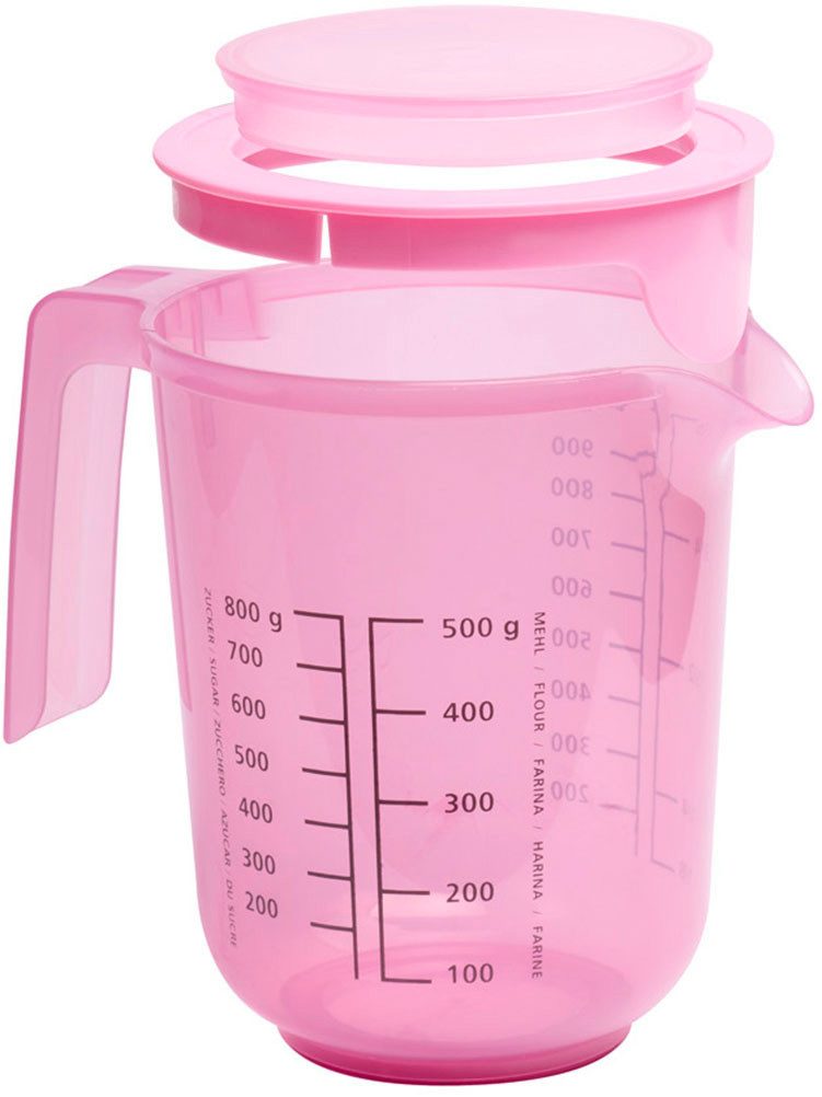 APS Rührschüssel - Rührbecher mit Deckel, inklusive Spritzschutz, Kunststoff, (1-tlg), Ø 12,5 cm, Höhe 16 cm, 1 Liter, aus Polypropylen