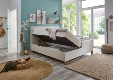 meise.möbel Boxbett Korsika, mit Bettkasten und Topper, Bezug aus einem Stoff- und Cordmix