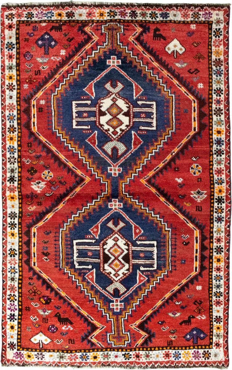 Orientteppich Shiraz / Handgeknüpfter Höhe: 106x167 mm Trading, Orientteppich Perserteppich, rechteckig, 10 Nain