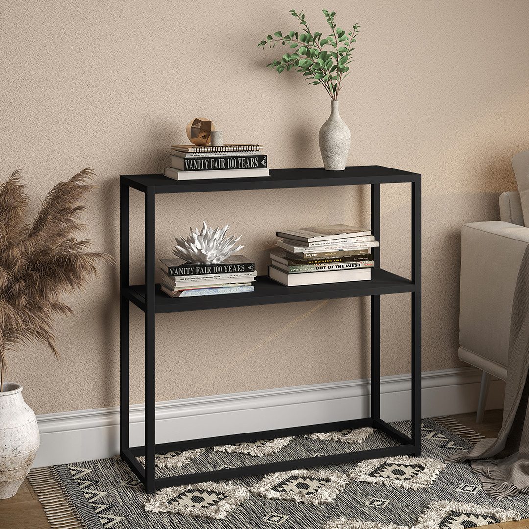skølm Konsolentisch Skadi mit 2 Ablageflächen (schwarz, Metallregal, bis 20 günstig online kaufen