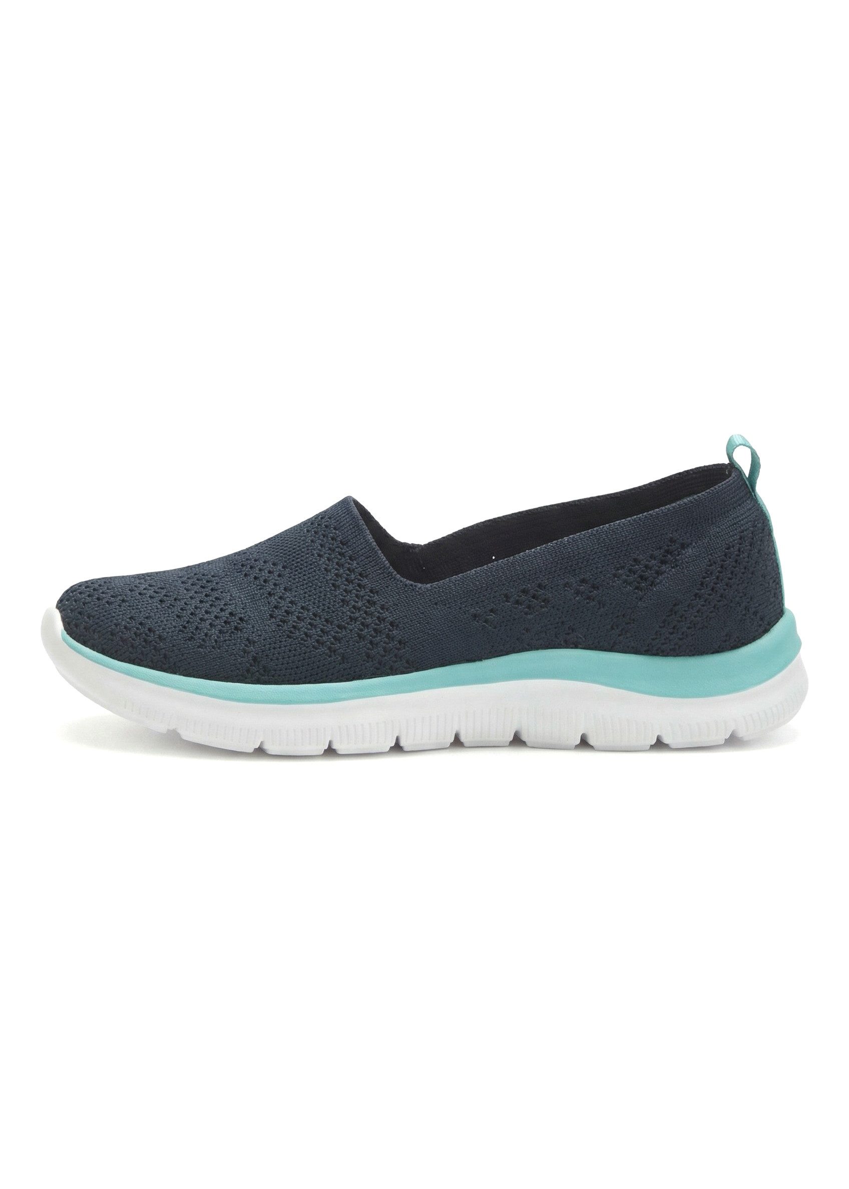 LASCANA Ballerina, Sneaker, Freizeitschuh, Slip-On-Sneaker, Slipper NEU zum Reinschlüpfen, ultraleicht VEGAN