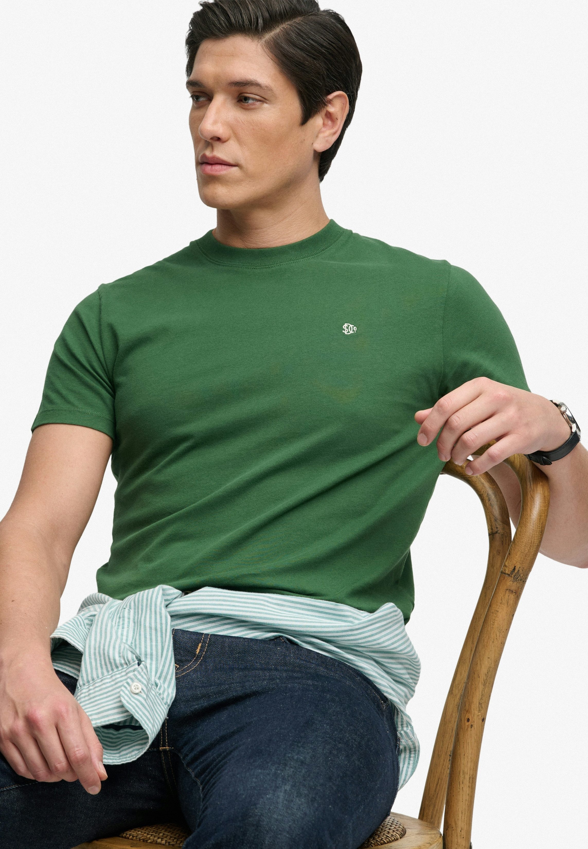 Superdry Rundhalsshirt ESSENTIAL SDCO LOGO EMB TEE Baumwolle, regular fit