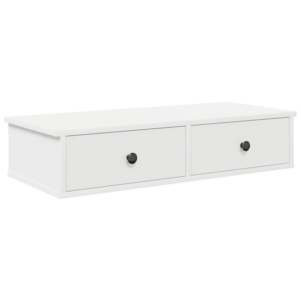 vidaXL Regal Wandregal mit Schubladen Weiß 80x34x17 cm Holzwerkstoff, 1-tlg günstig online kaufen
