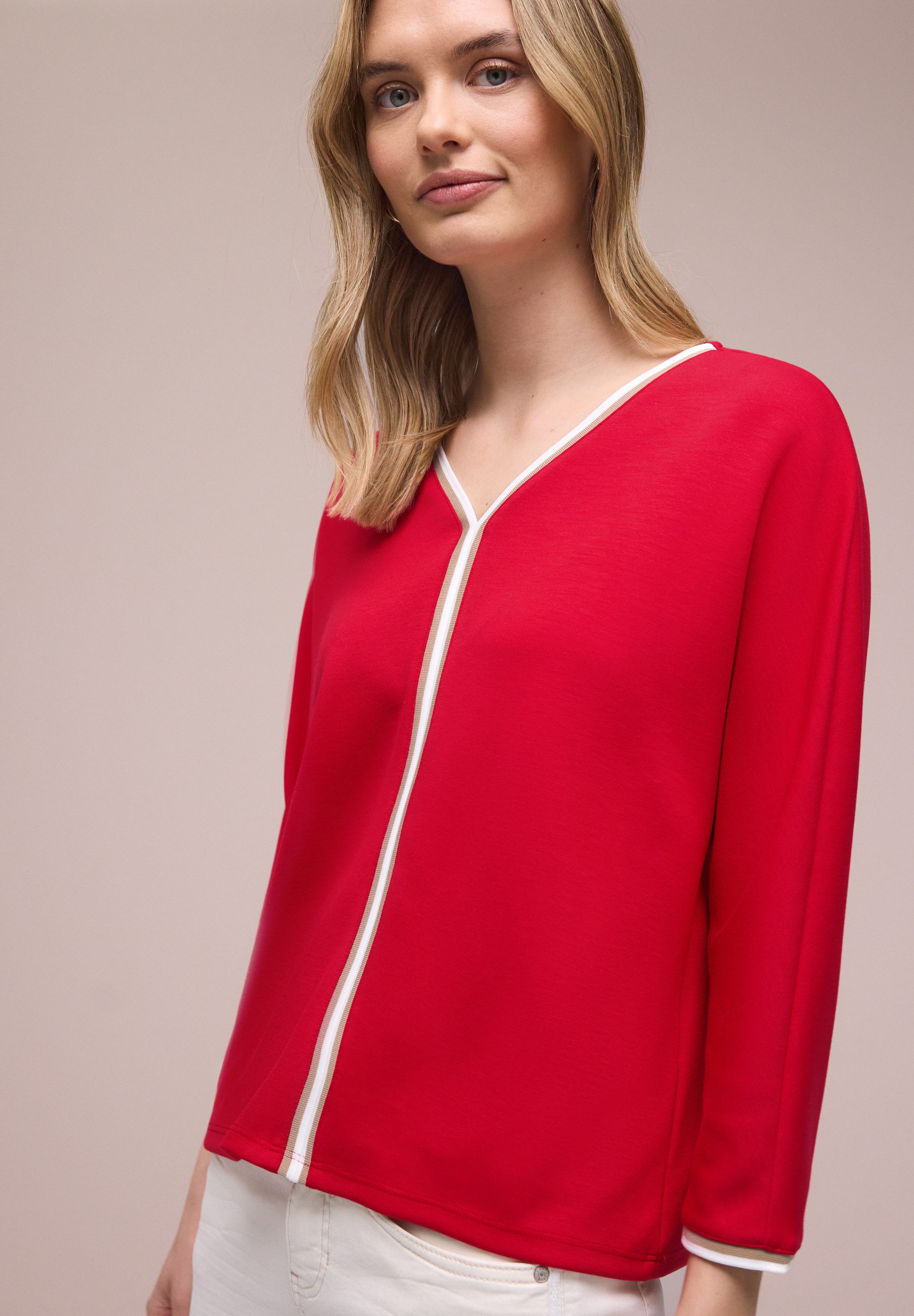 STREET ONE Langarmshirt mit Kontrast-Details