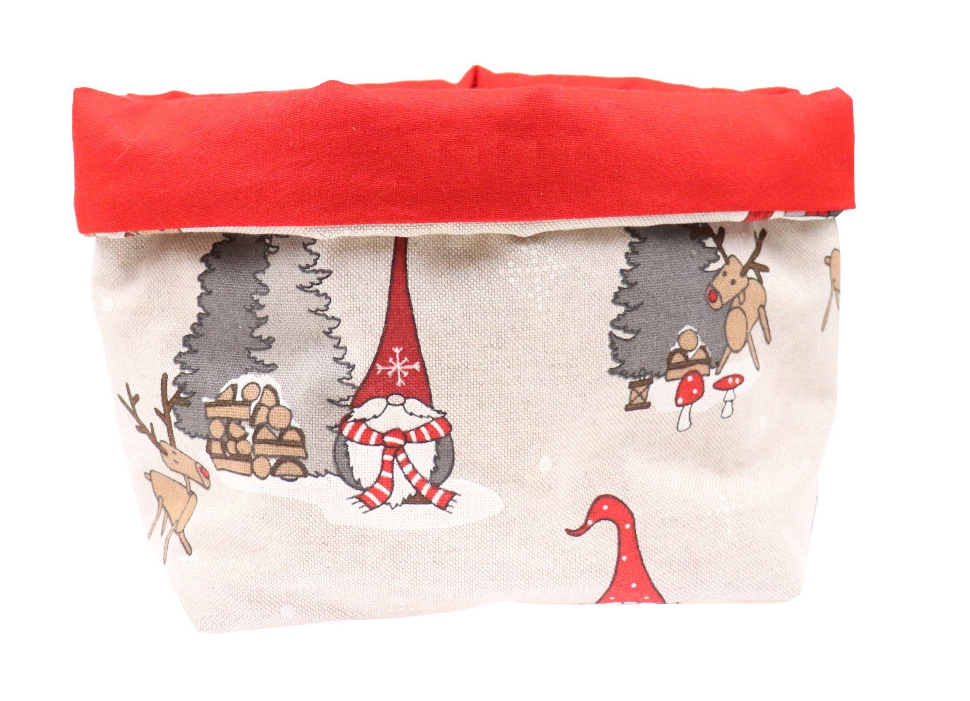 BabySchätze Dekokorb Utensilo Wichtel mit Namen Aufbewahrungskorb mit Weihnachtsmotiv (1 St), Made in Gemany