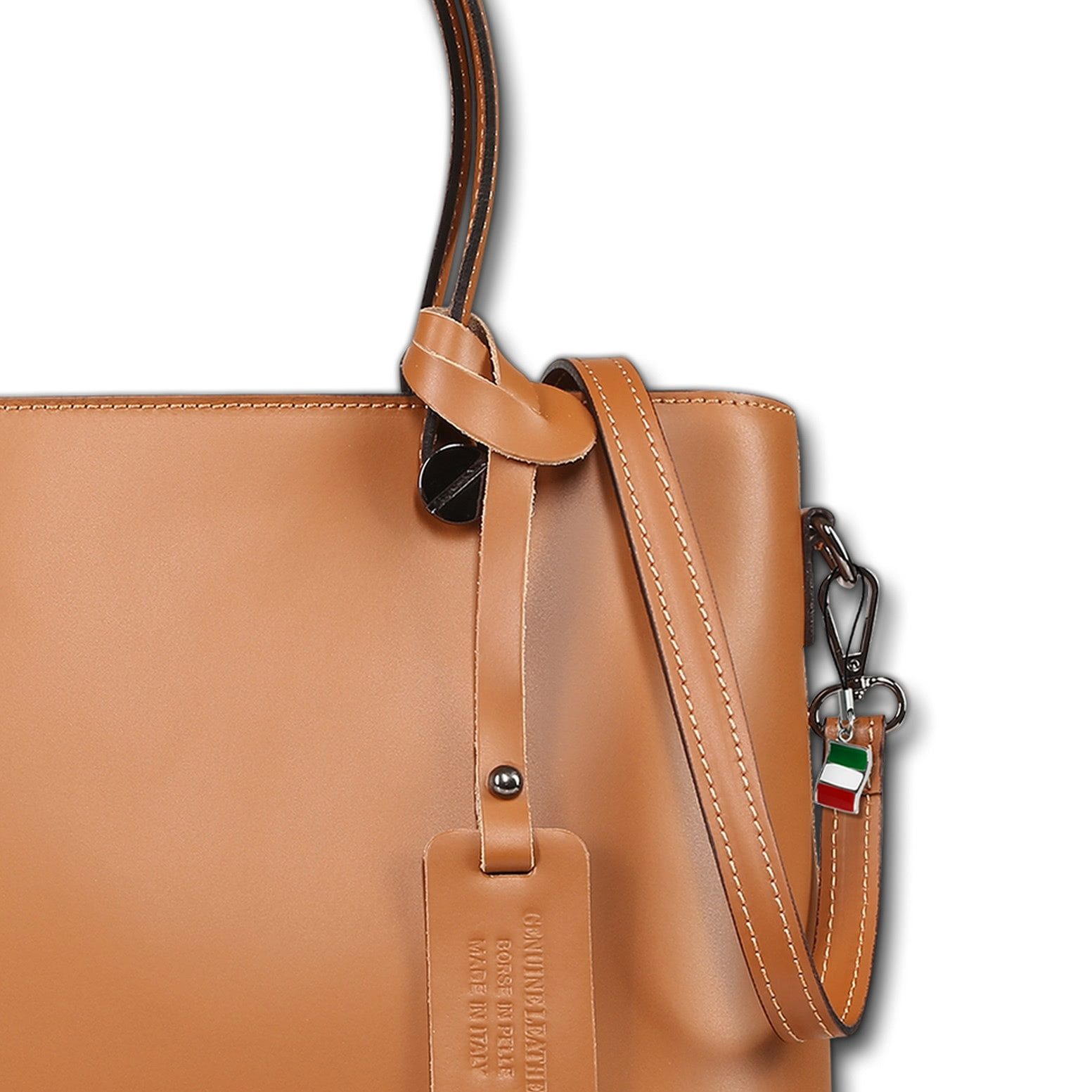 FLORENCE Schultertasche Florence Damen Schultertasche Tote Bag (Schultertasche), Damen Schultertasche Leder, tan, hellbraun ca. 28cm hoch