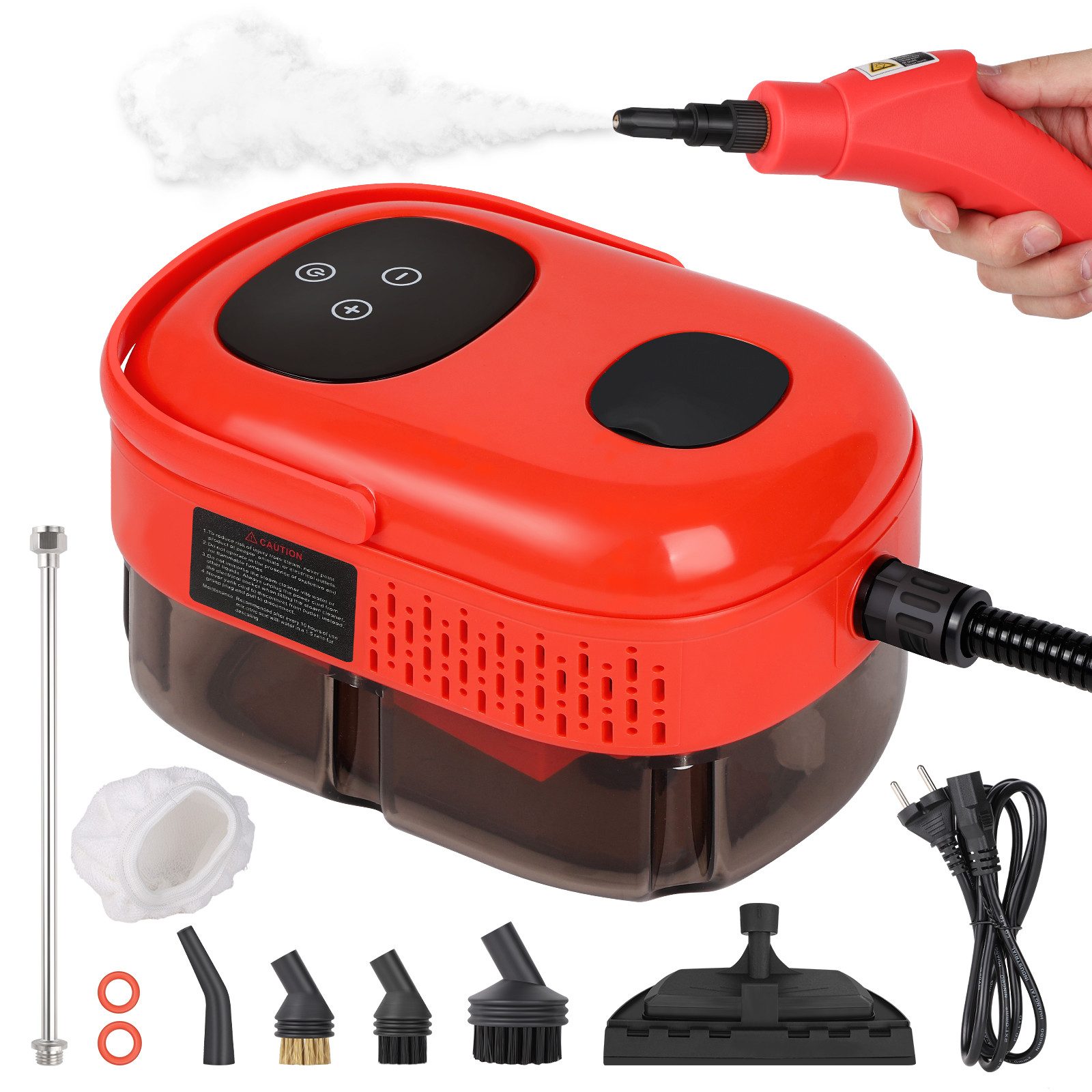 VIVIHEYDAY Handdampfreiniger 2500W Tragbarer Dampfreiniger mit 3 Verschiedene Bürstenköpfe, Dampfreiniger Handgerät hocheffizient Reinigungsgerät