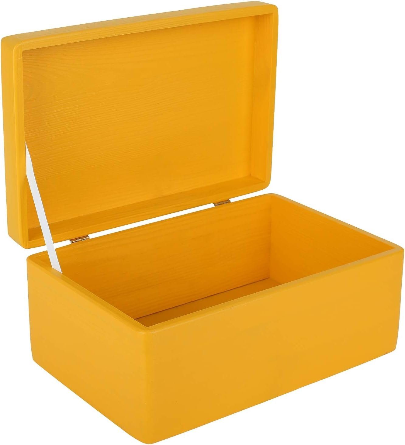 Creative Deco Holzkiste mit Deckel Groß Erinnerungsbox Baby Holzbox 30 x 20 x 14 cm, mit Scharnieren