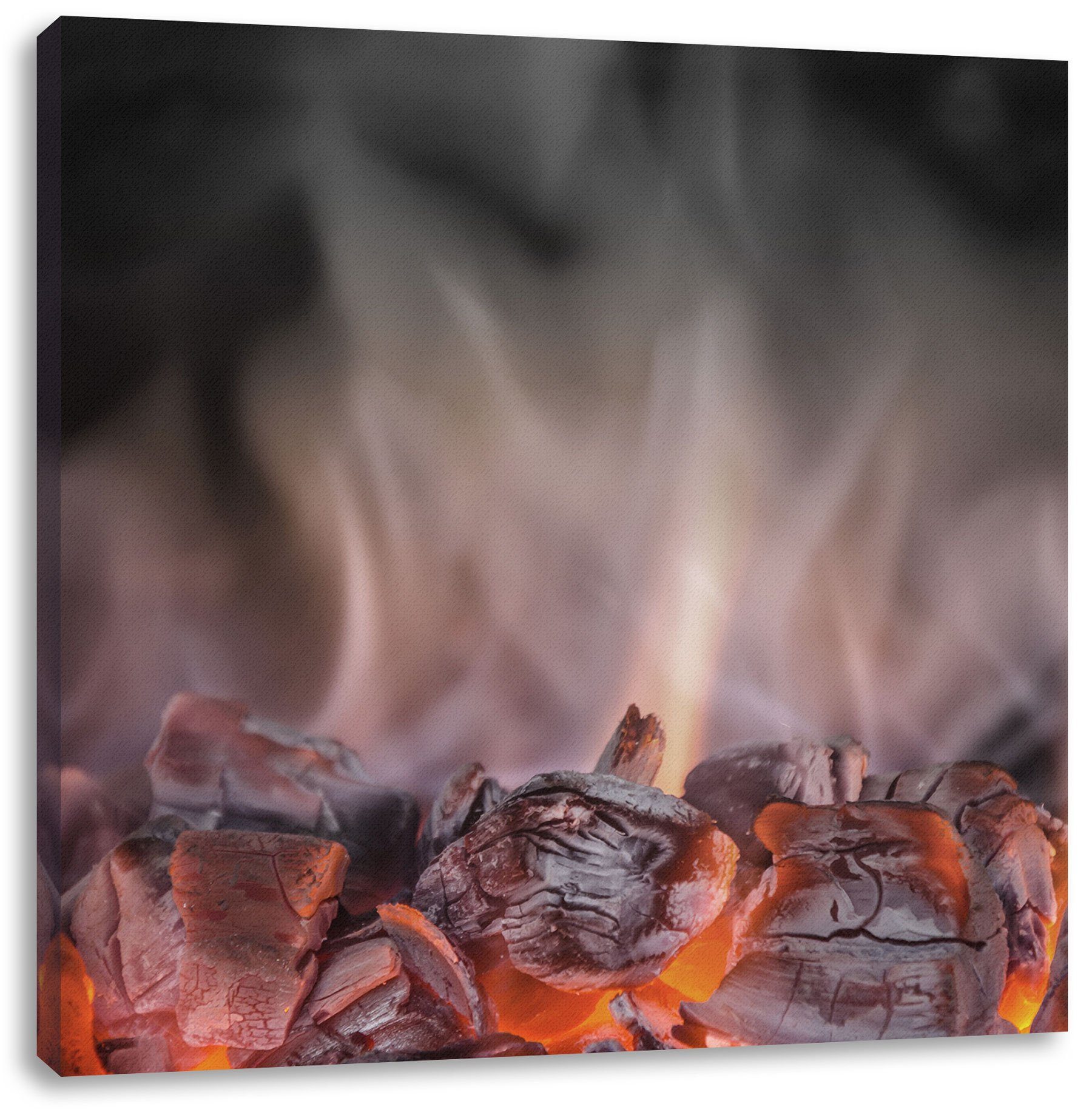Leinwandbild Feuer inkl. Loderndes bespannt, (1 fertig Zackenaufhänger Loderndes Pixxprint Feuer, St), Leinwandbild