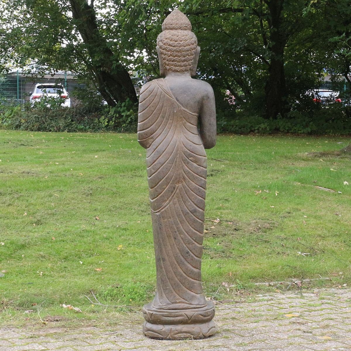 in Antik St), Greetings (1 Greenstone Herstellung Galerie Oriental 150 traditionelle cm Figur im stehend Dekofigur Ursprungsland Handarbeit Buddha
