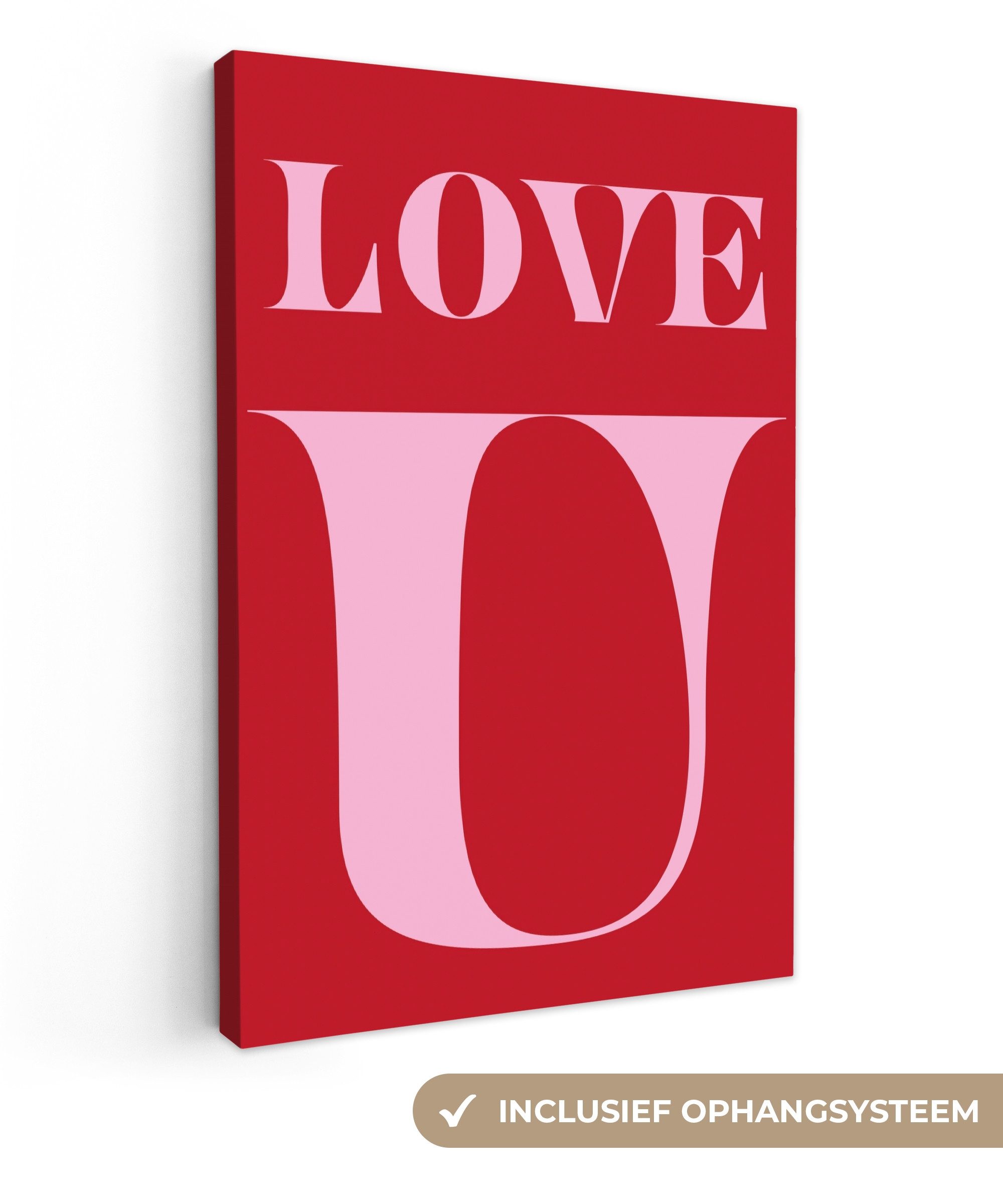 OneMillionCanvasses® Leinwandbild Rot - Liebe - Valentinstag - Rosa, Fotodruck (1 St), Leinwandbilder XXL für Wohnzimmer 90x140 cm