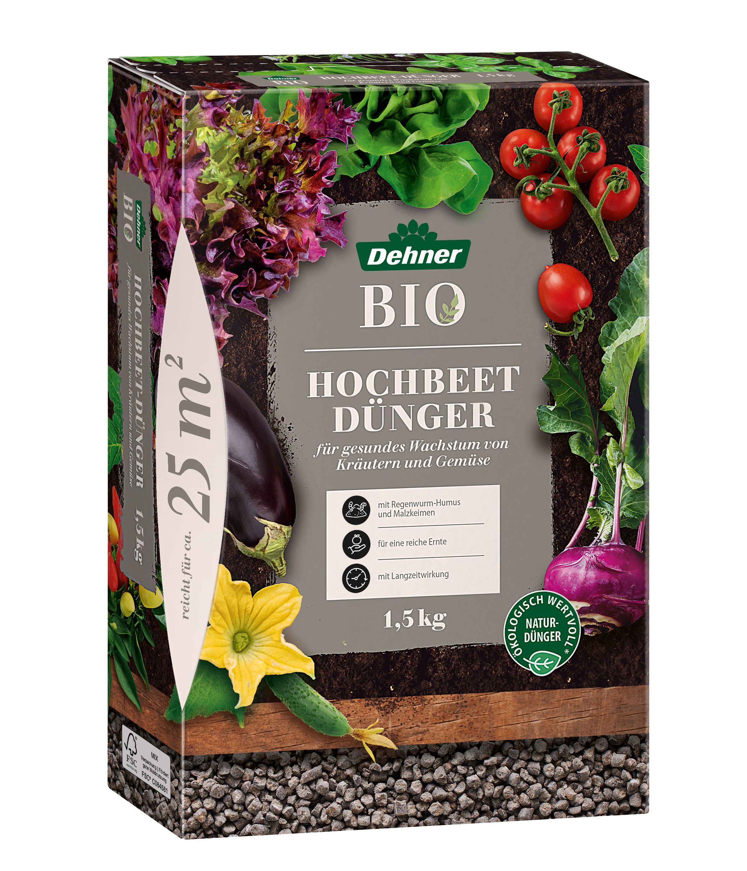Gartendünger Bio Hochbeetdünger, hochwertiger Spezialdünger, 1.5 kg für ca 25 qm