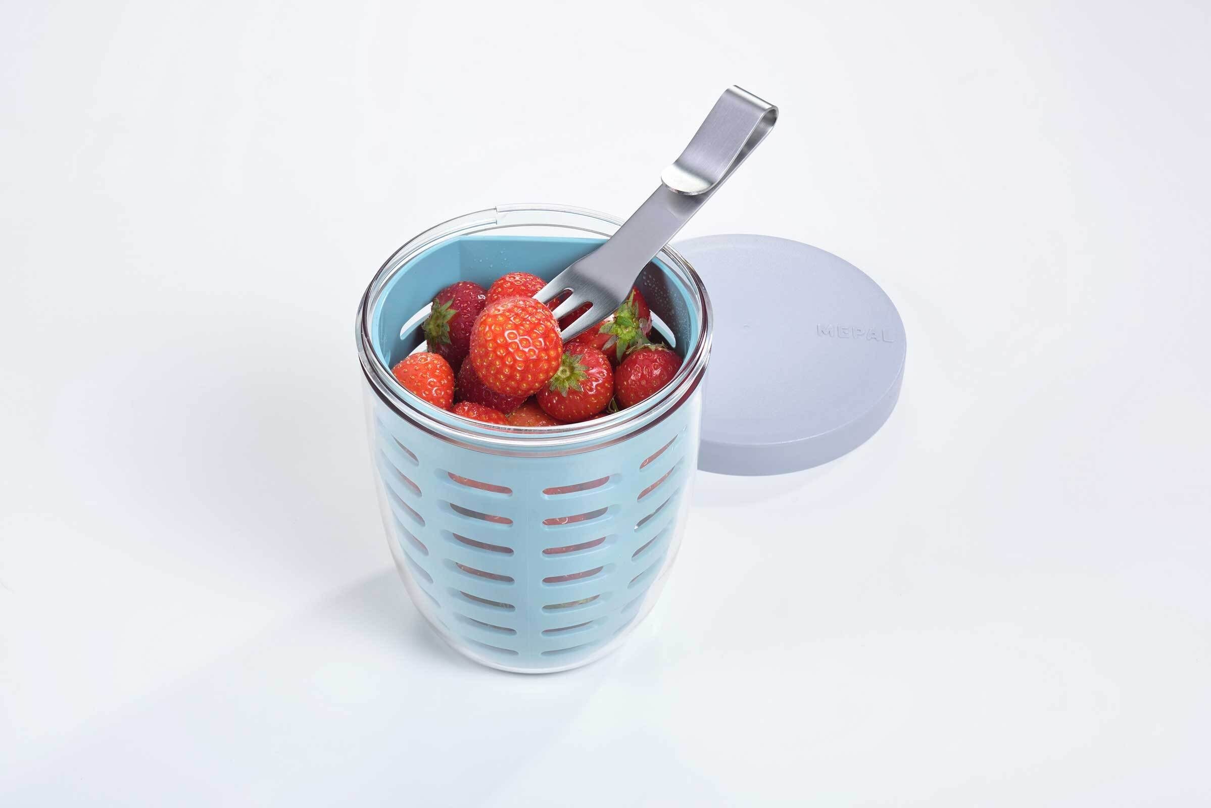 Mepal Kunststoff, weiß Lunchbox spülmaschinenfest Fruitpot Ellipse (1-tlg), ml, 600