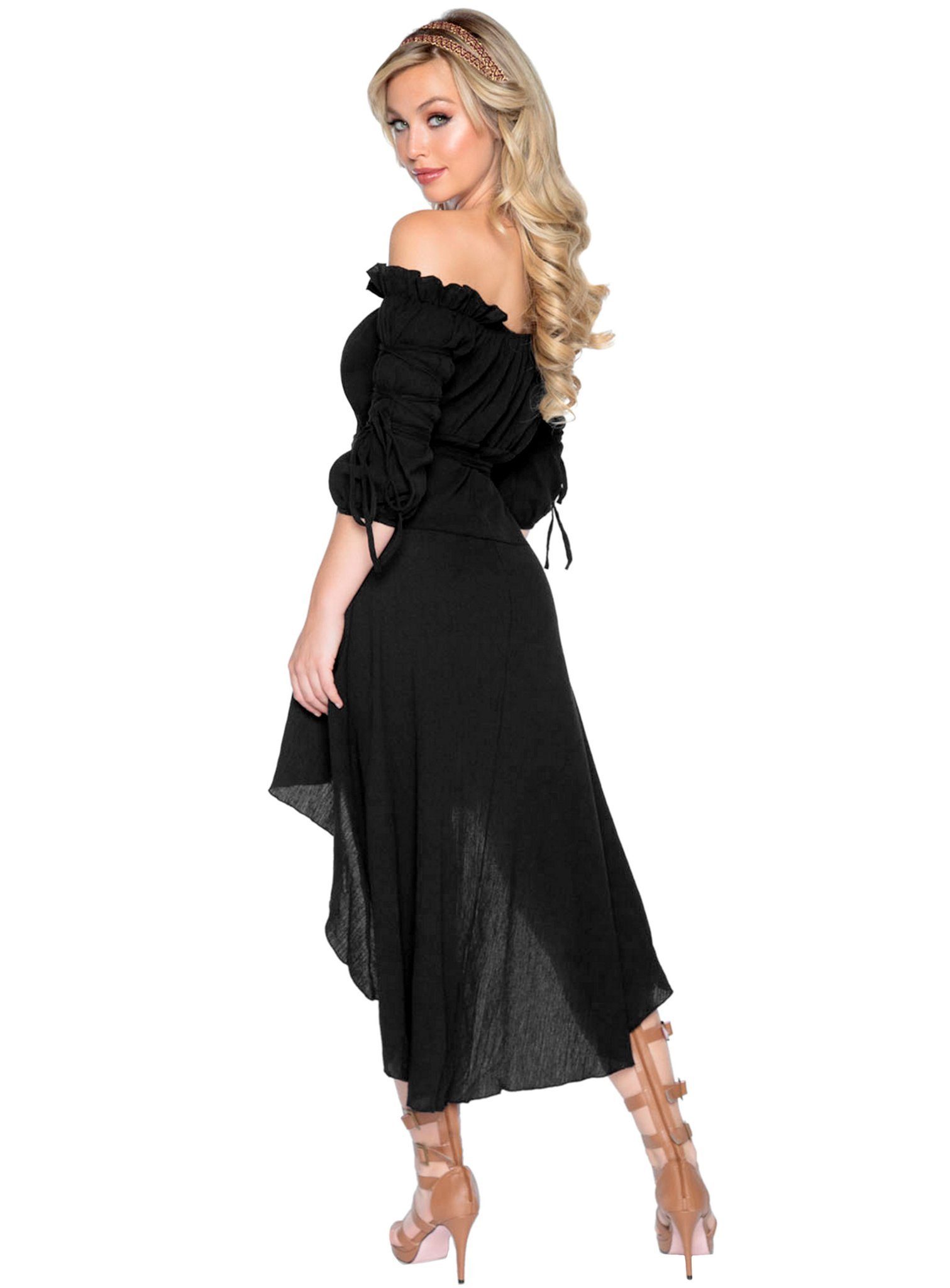 Leg Avenue Hexen-Kostüm Schwarzes Gaze-Kleid, Angenehm schlichtes Kleid als Basis für zahlreiche Kostüme