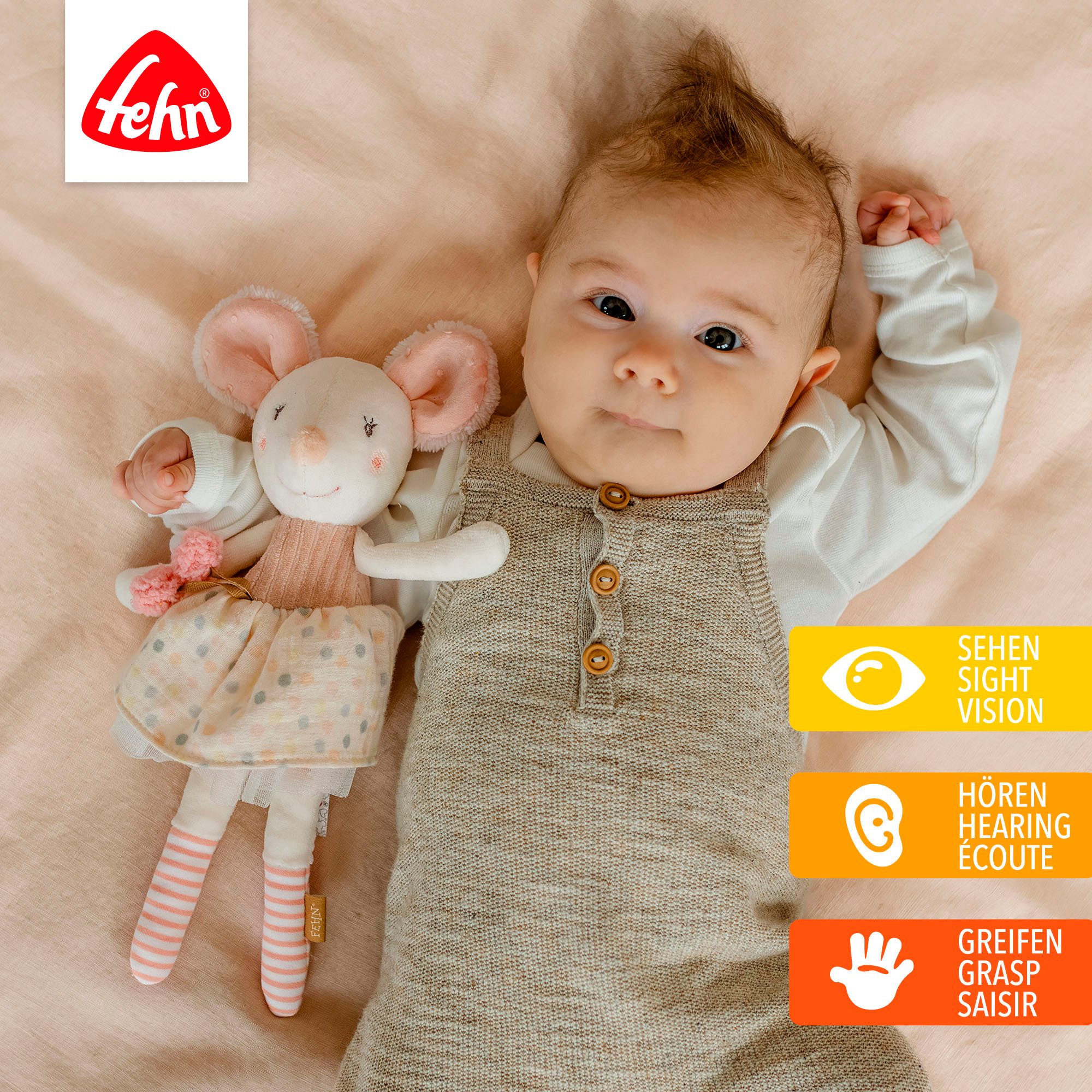 Fehn Kuscheltier feehnLAND, Bean Bag Maus, mit Granulat-Füllung günstig online kaufen