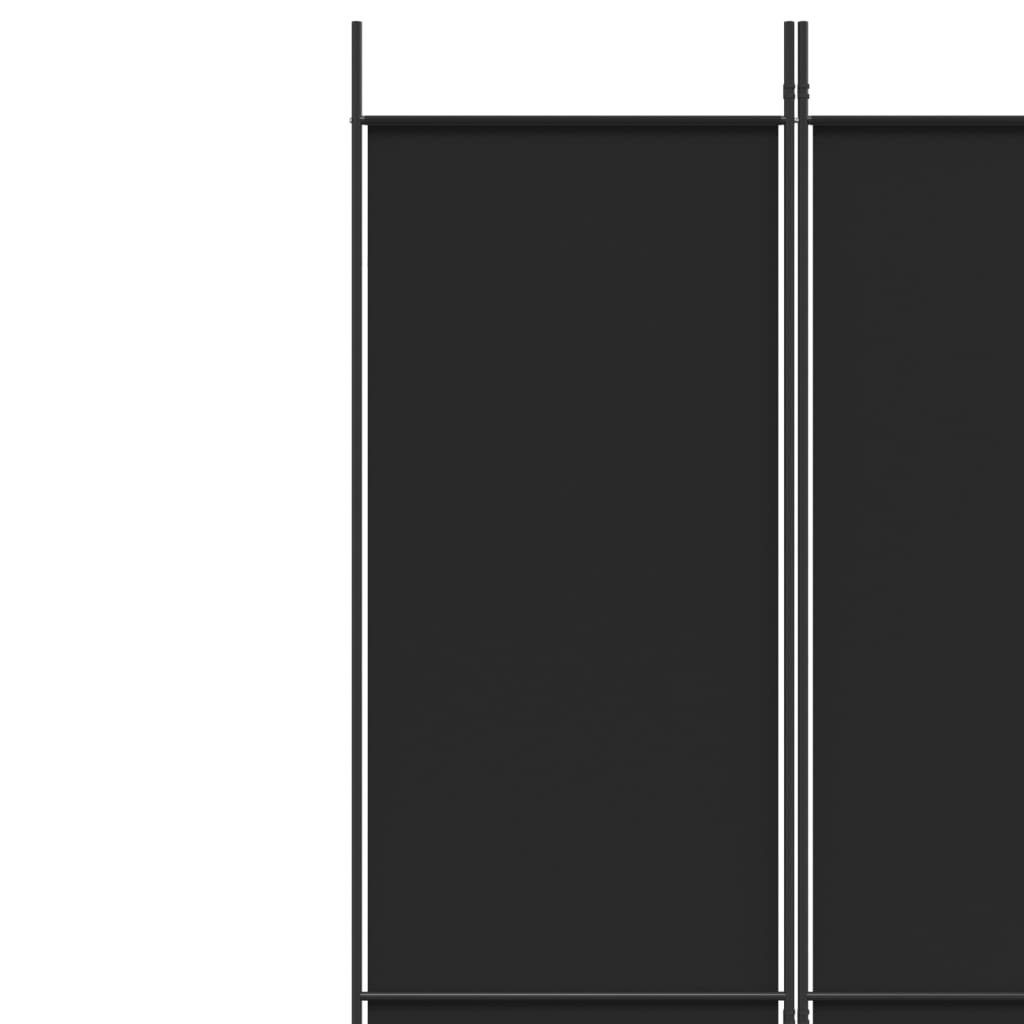 Stoff Schwarz furnicato Paravent 250x220 cm 5-tlg. Raumteiler