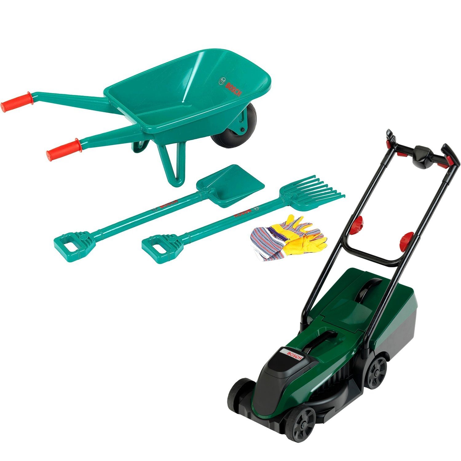 Theo Klein Kinder-Gartenset 3052(2752+2780) Bosch 2er Set 4-teiliges Gartenset + Rotak