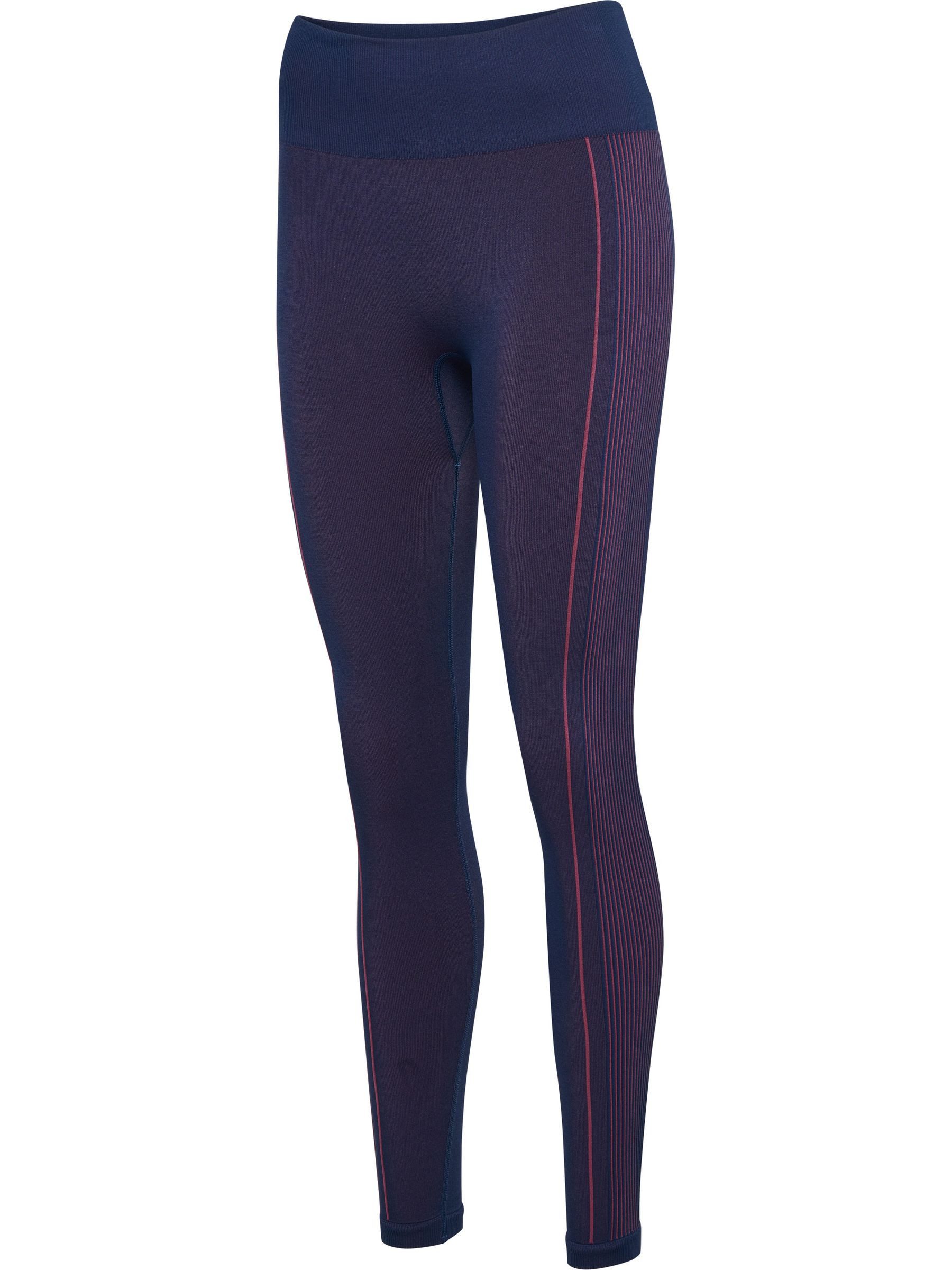 hummel Leggings Hoher Bund Slim Fit Elastisch Gestreift Sportmode für Damen (1-tlg) hmlYOGA SEAMLESS HW TIGHTS