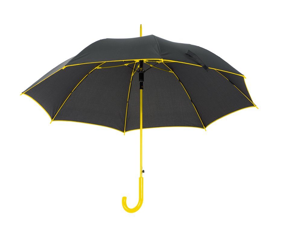 Easy Gifts Stockregenschirm Automatik-Regenschirm / mit Fiberglasgestänge / Farbe: schwarz-gelb