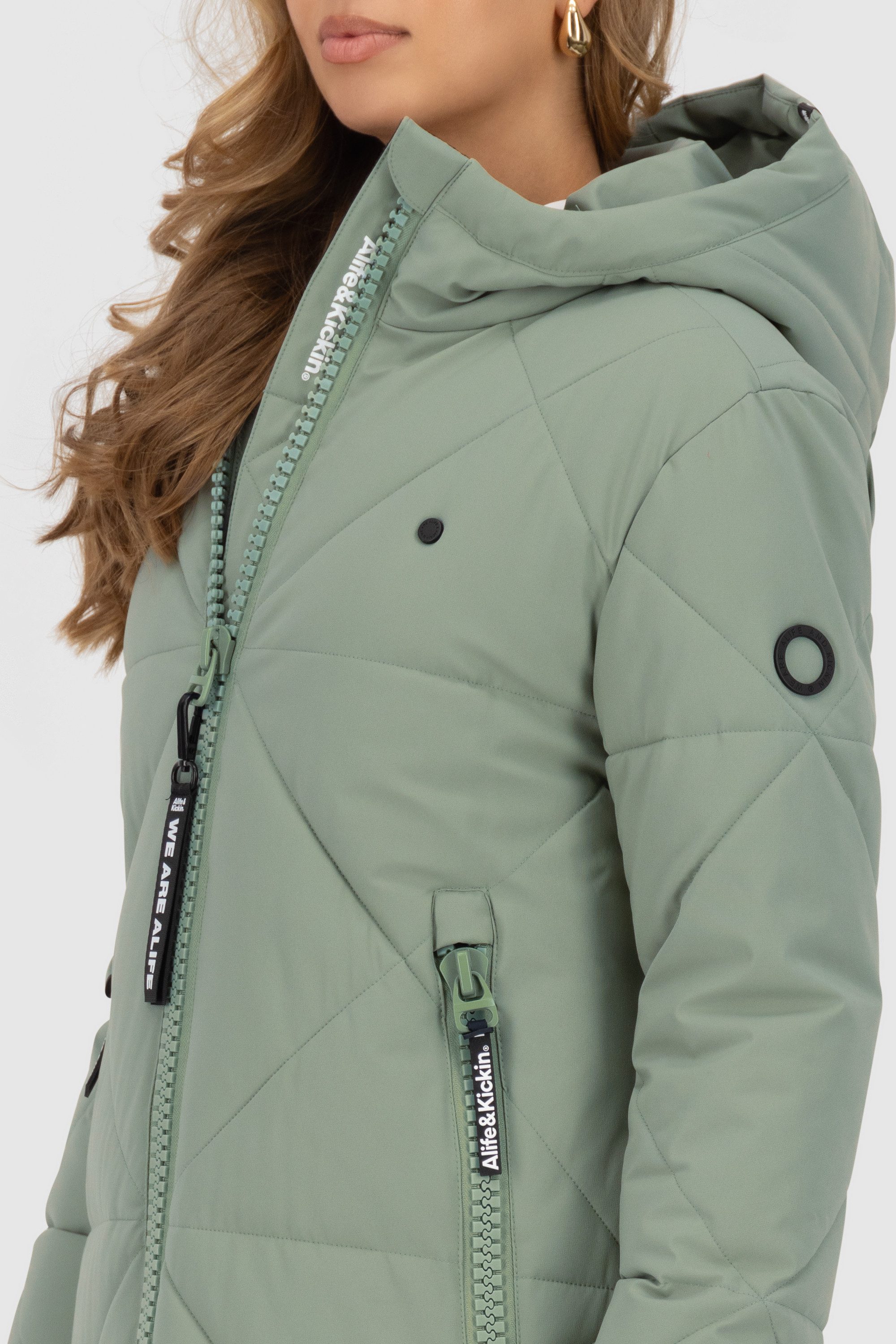 Alife & Kickin Winterjacke Damen EnyaAK A Figurnah geschnittener Wintermantel mit 2-Wege Reißverschluss