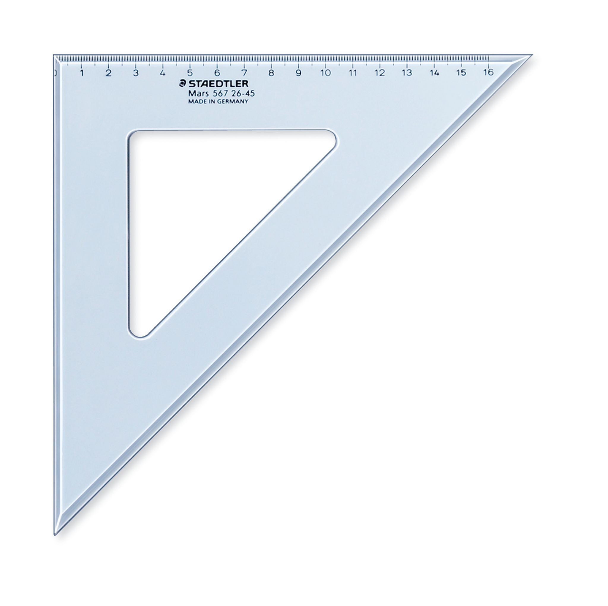 Zeichenlineal Staedtler Zeichendreieck 26cm 45/45 Gr. tr.bl