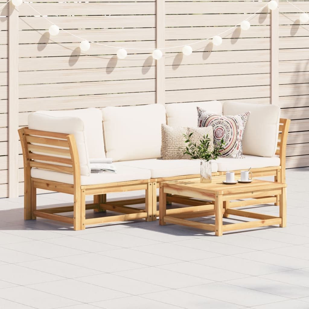 vidaXL Sofaelement 3-tlg. Garten-Lounge-Set mit Kissen günstig online kaufen