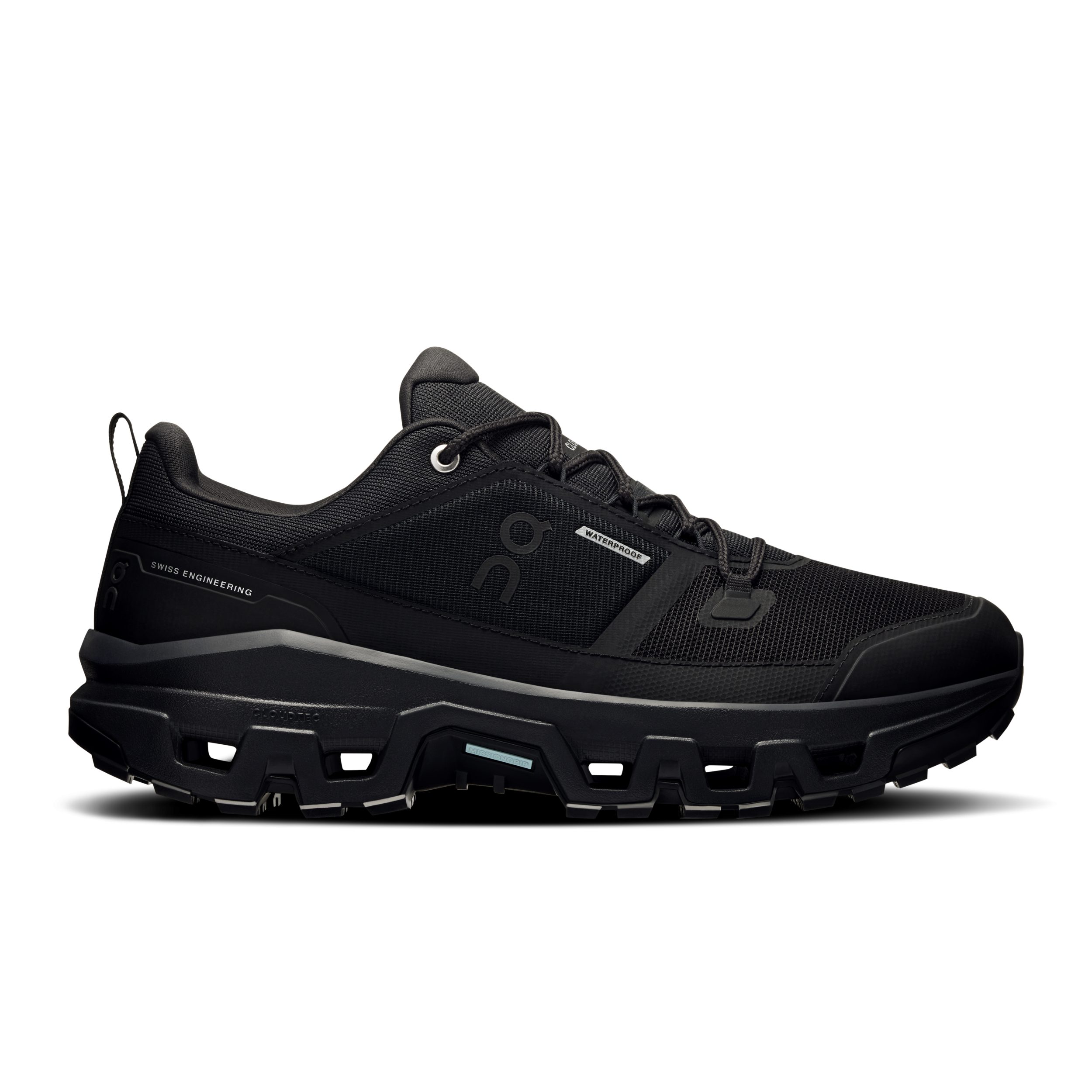 ON RUNNING Cloudrock Low WP BLACK / BLACK Wanderschuh
