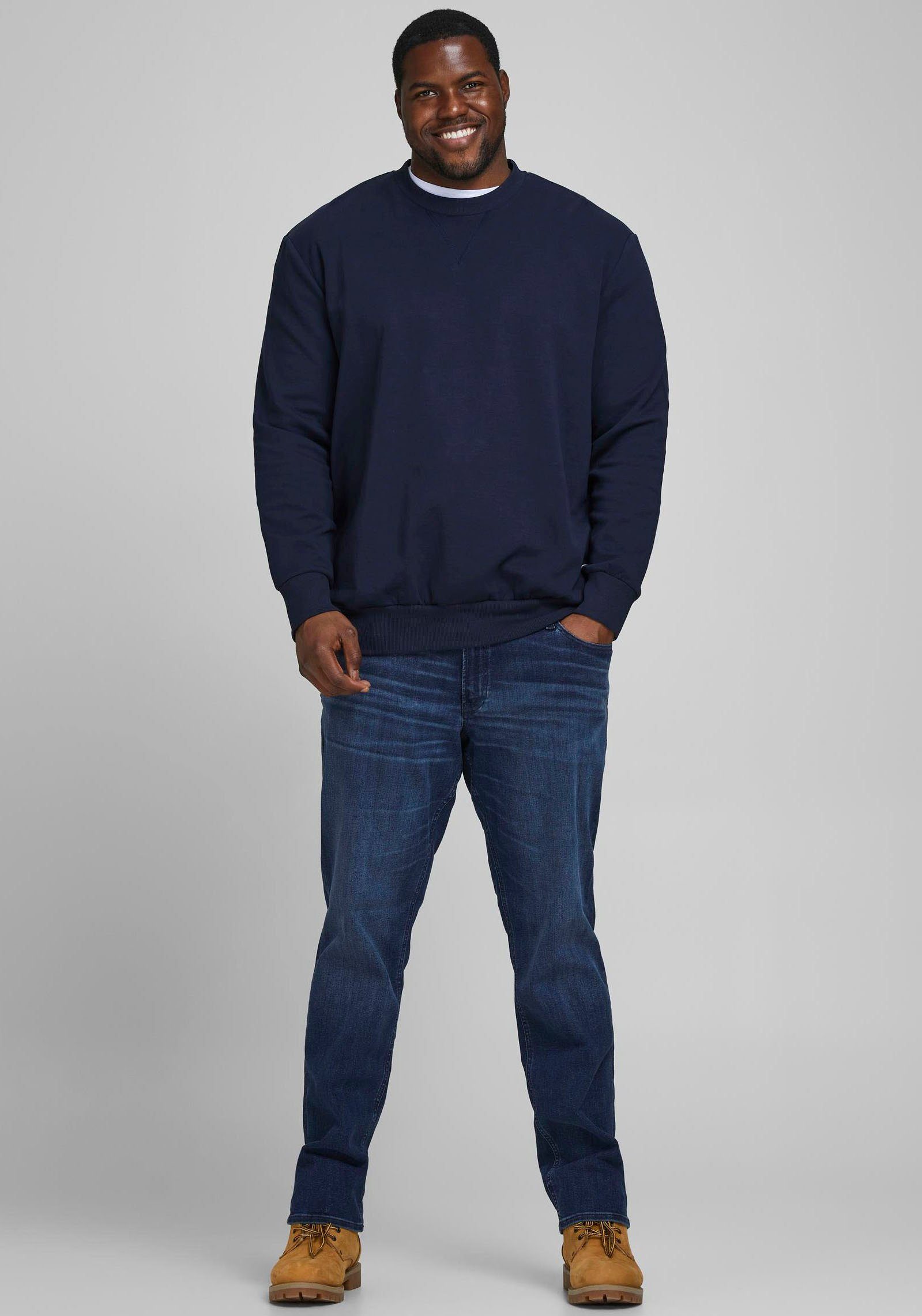 PlusSize SWEAT & BASIC NECK CREW navy Sweatshirt Jones (Packung) Jack