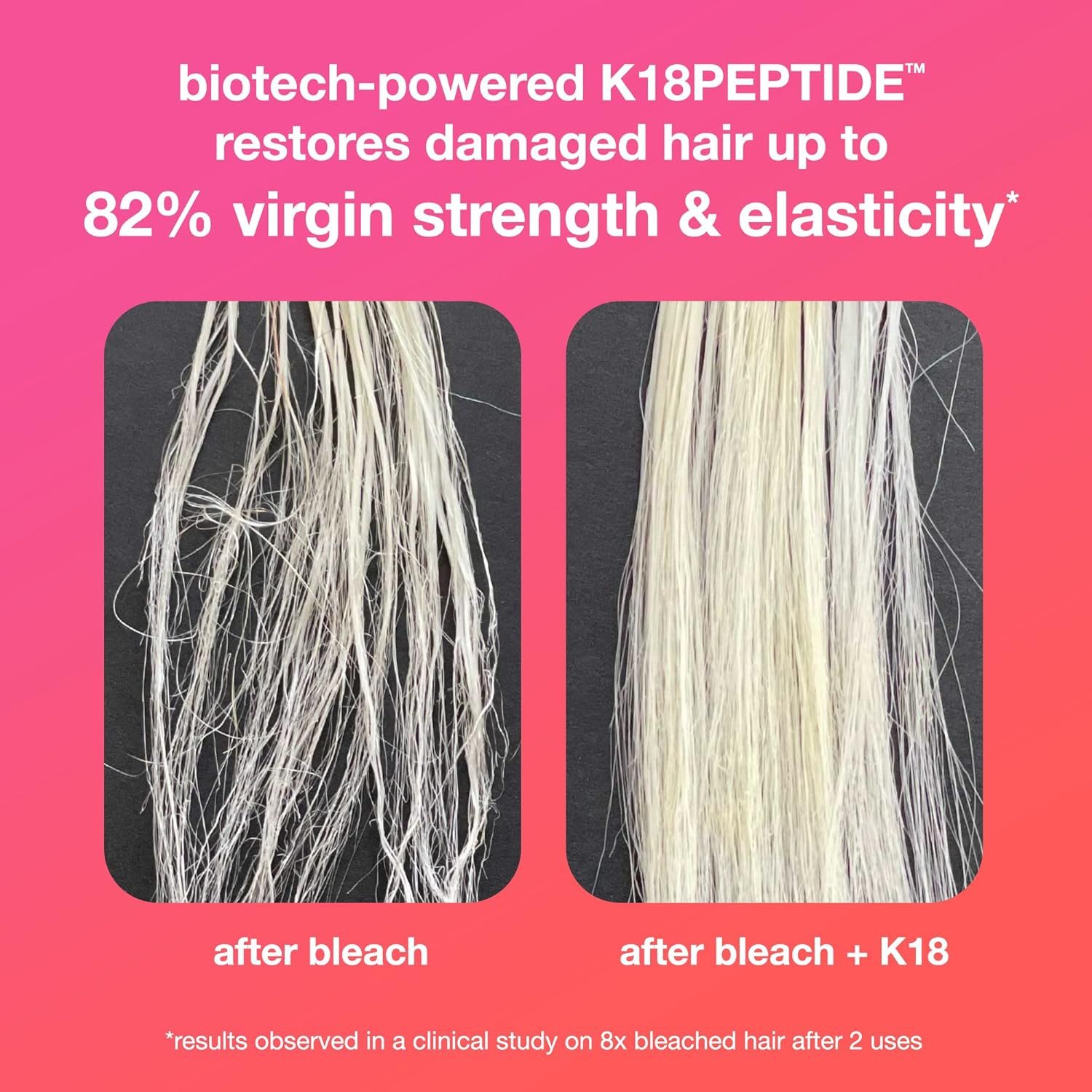 K18 Haarmaske Leave-In Molecular Repair Hair Mask 15ml – Leave-in Haarmaske für, geschädigtes Haar – intensive Haarpflege nach Hitze-Styling, Blondierung & chemischen Behandlungen, 4 Minuten Einwirkzeit
