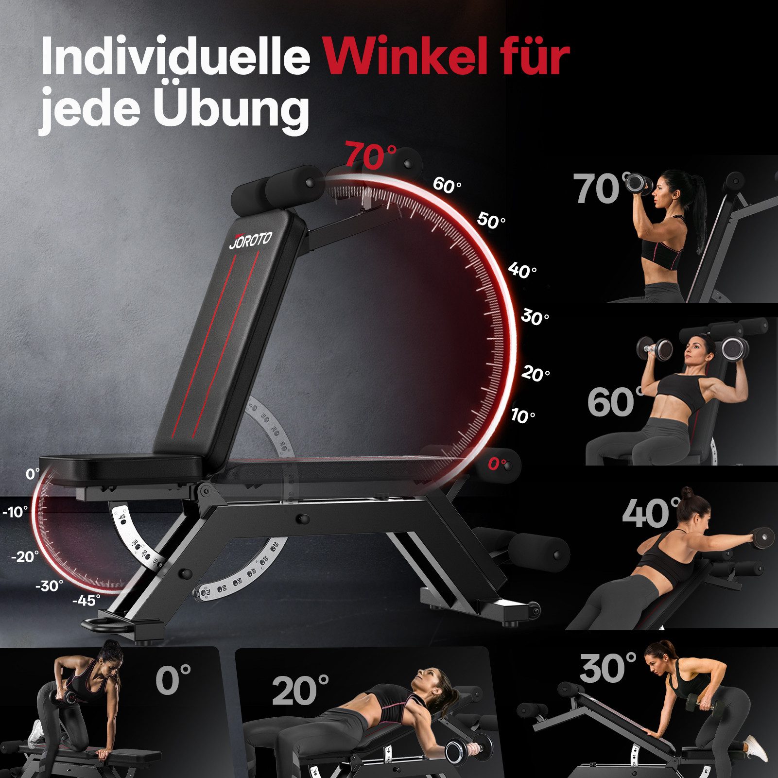JOROTO Hantelbank JOROTO MD70 verstellbare Gewichtbank