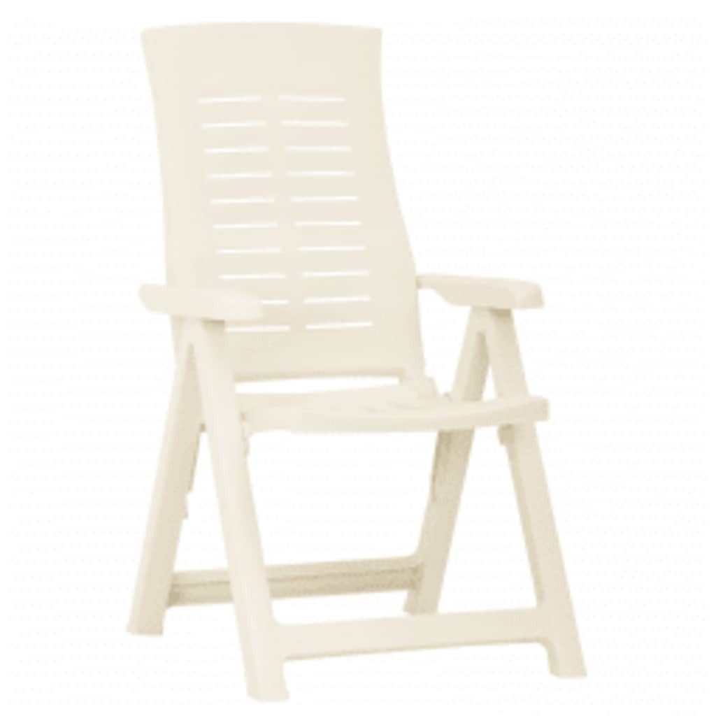 vidaXL Gartenstuhl Verstellbare Gartenstühle 2 Stk. Kunststoff Weiß (2 St)