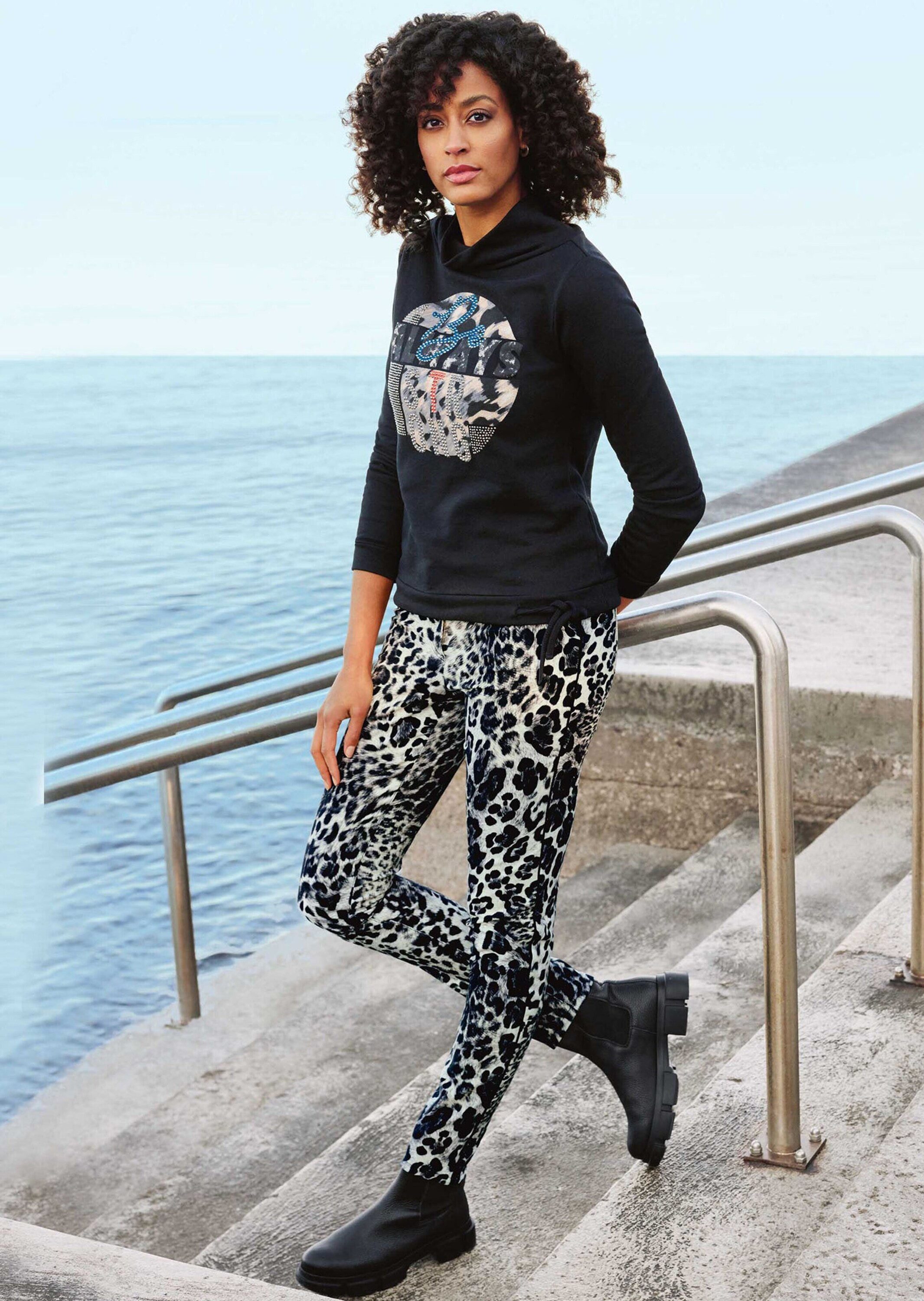 MADELEINE Stretch-Hose Bedruckte Stretch-Hose mit Unikat-Print günstig online kaufen