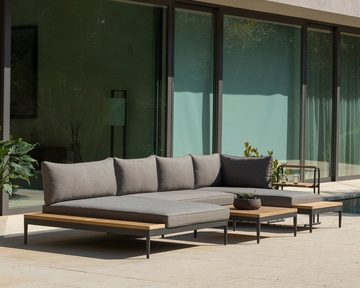Outdoor Gartenlounge-Set Sitzbank TOPAZ, 2-Sitzer, Grau, Aluminium, Auflagen aus Olefin, B 149 x H 67 x T 78 cm