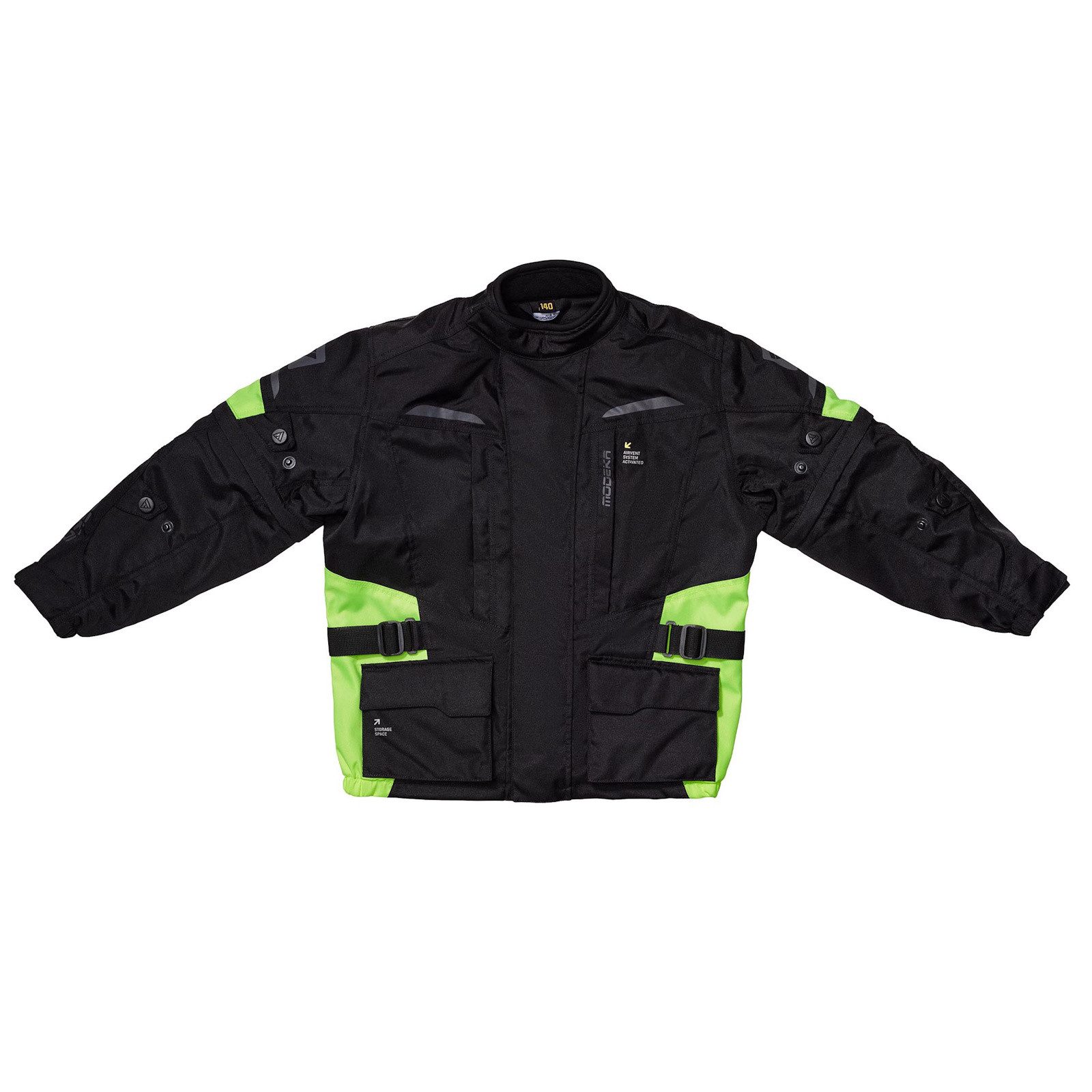 Motorradjacke Modeka Tarex II Kinder Textiljacke Schwarz / Gelb 164