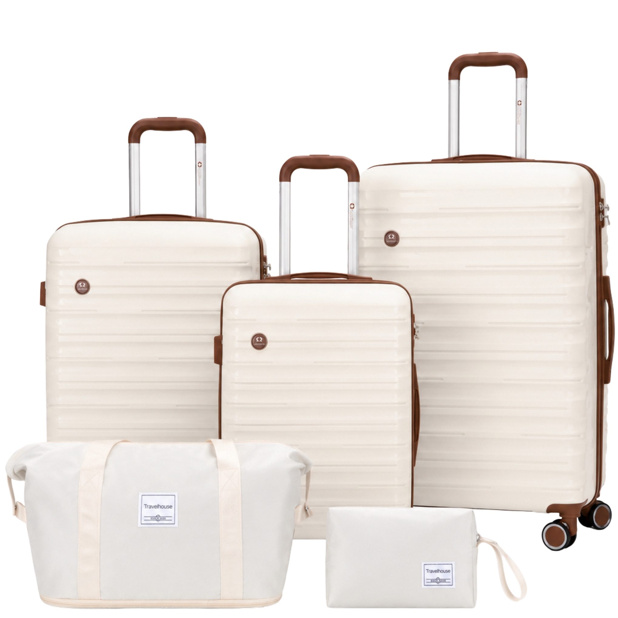Travelhouse Trolleyset Ascona, 4 Rollen, (Spar-Set, 5 tlg., Hartschalen Trolley-Set 5-teilig)