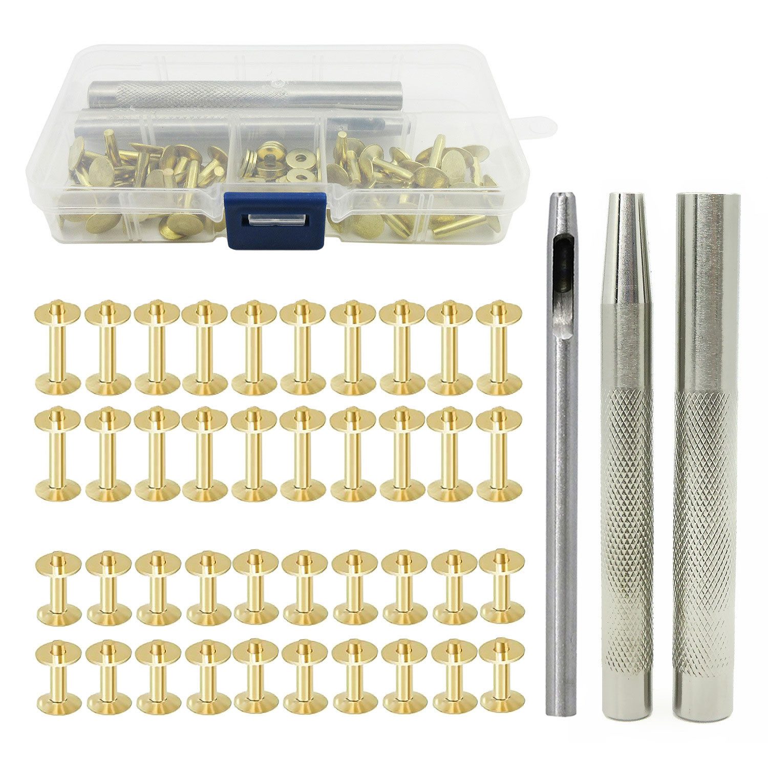 Refttenw Niete Ledernieten-Set,Installationswerkzeug für Kupfernägel,langlebig, (set), Einfach zu installieren