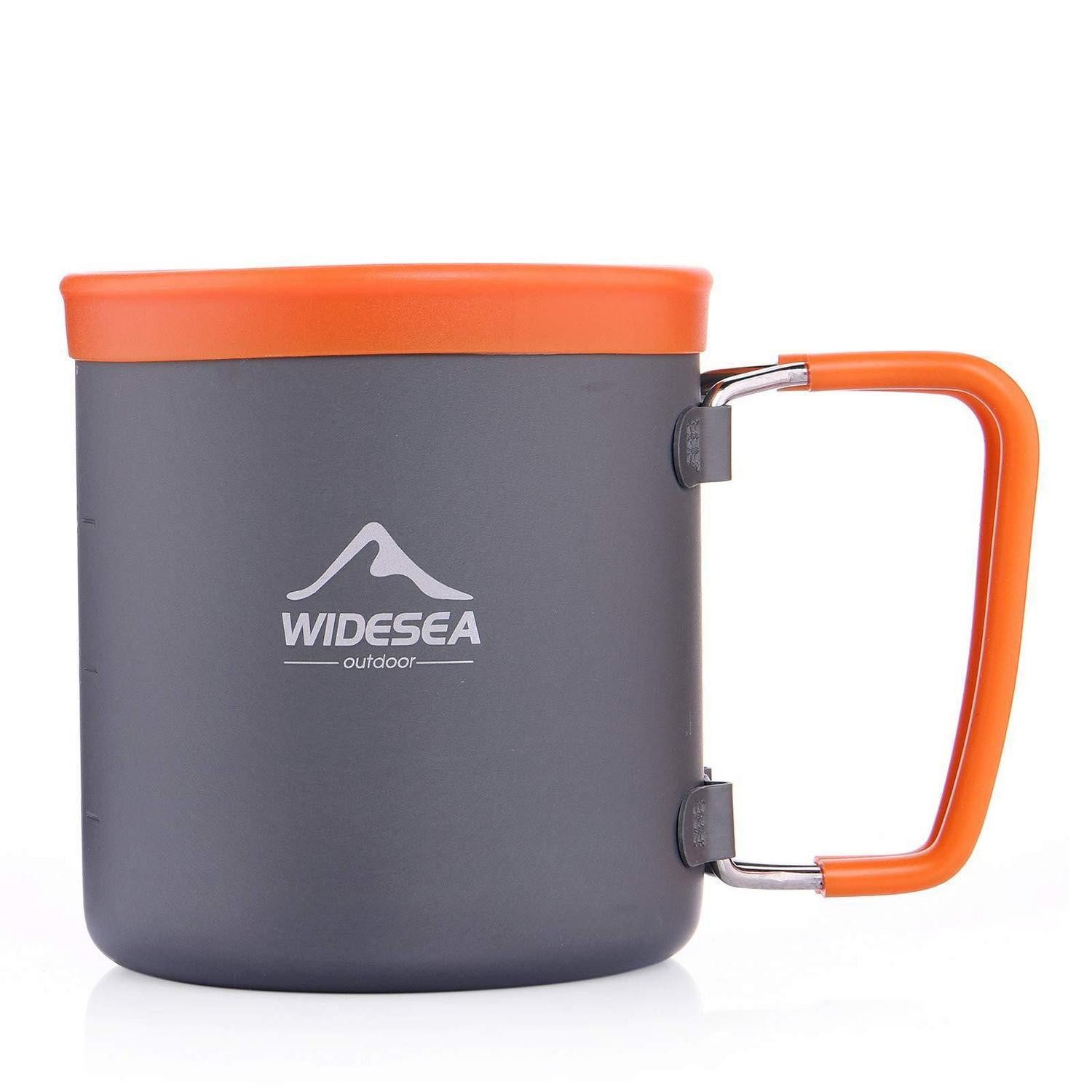 LuxusKollektion Becher Camping Tasse Aluminium 480ml faltbar, Metall