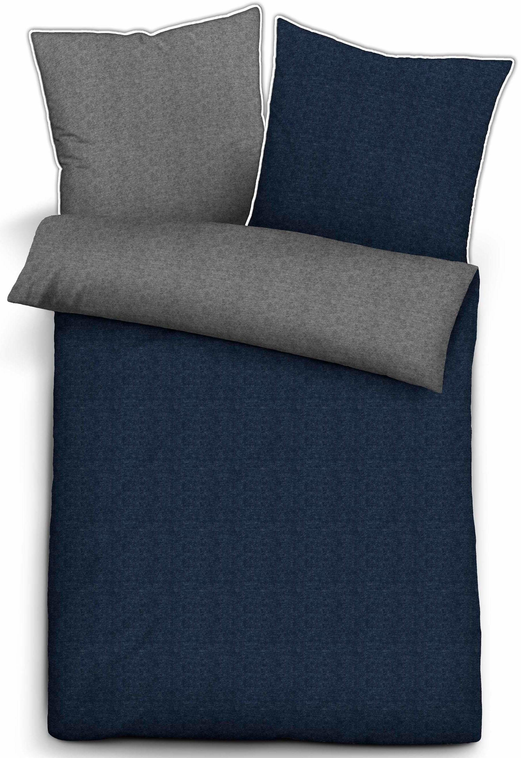 Biberna Wendebettwäsche 0840500 HERMAL Premium Biber Melange-Flanell Bettwäsche 100% Baumwolle, Flanell, 2 teilig, Biber, wärmend & weich, Reißverschluss, ab Größe 135 x 200 cm