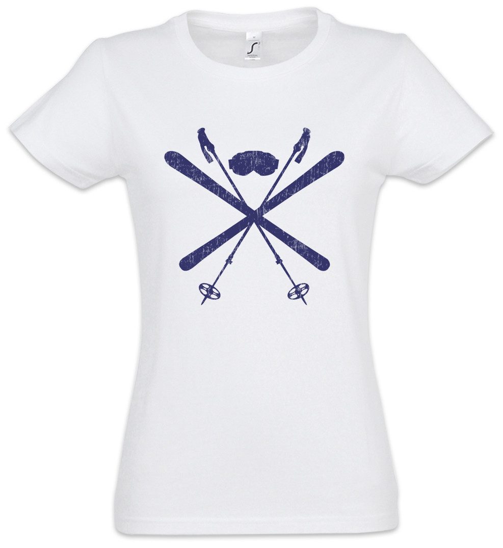 Urban Backwoods Print-Shirt Ski Tools Damen T-Shirt Winter Sports Passion Love Addiction Skier (1-tlg) Skifahrer Downhill Slalom Sport
