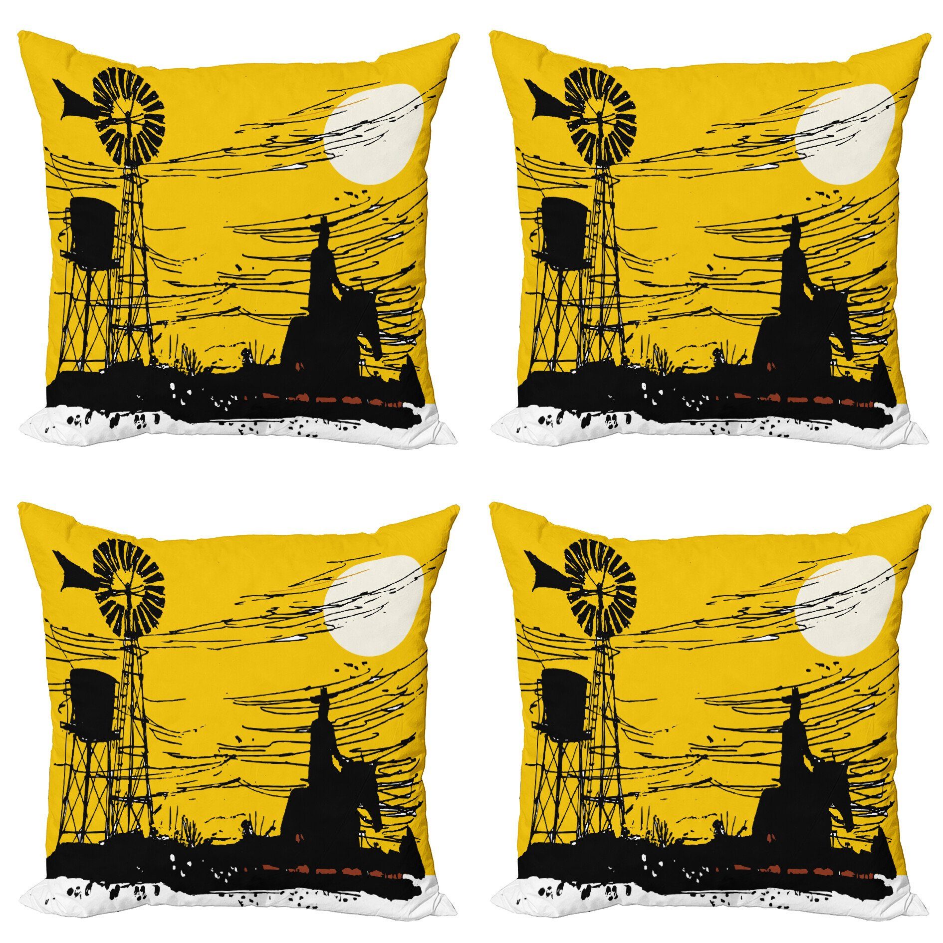 Kissenbezüge Modern Accent Sunset Doppelseitiger (4 Australien View Digitaldruck, Windmühle Stück), Abakuhaus