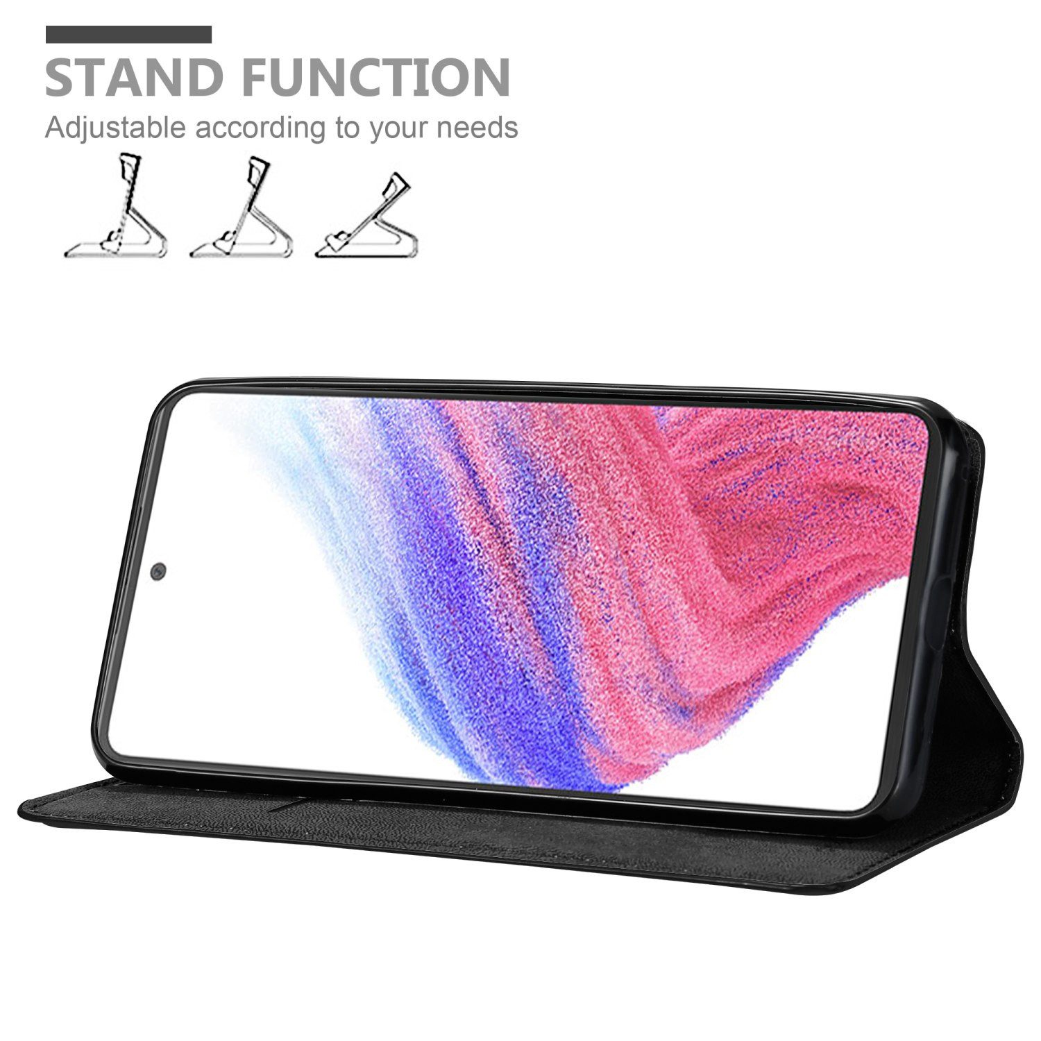 Cadorabo Handyhülle für Samsung Galaxy A53 5G Hülle Samsung Galaxy A53 5G, Hülle Schutzhülle mit Standfunktion, Magnetverschluss und Kartenfach