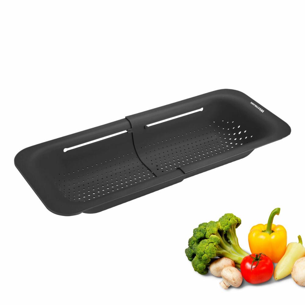 WESTMARK Tranchiermesser, ausziehbares Sieb zum Abtropfen von Obst, Gemüse & Geschirr, spülmaschinengeeignet, BPA-frei, platzsparend
