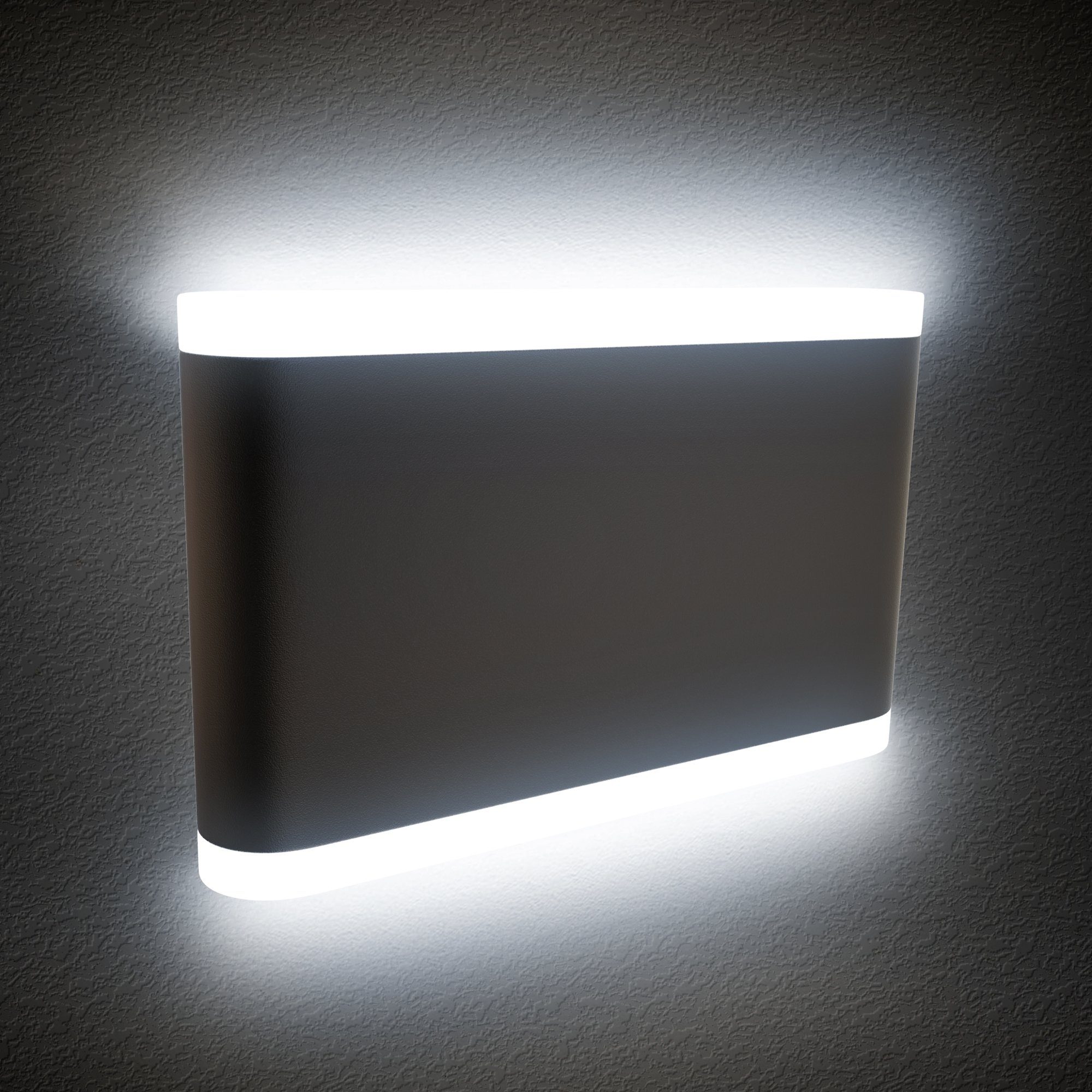 Strahler LED Wand-Spot B.K.Licht Außen-Wandleuchte, LED Außenleuchte IP44 integriert, Neutralweiß, fest schwarz Fassaden-Lampe LED